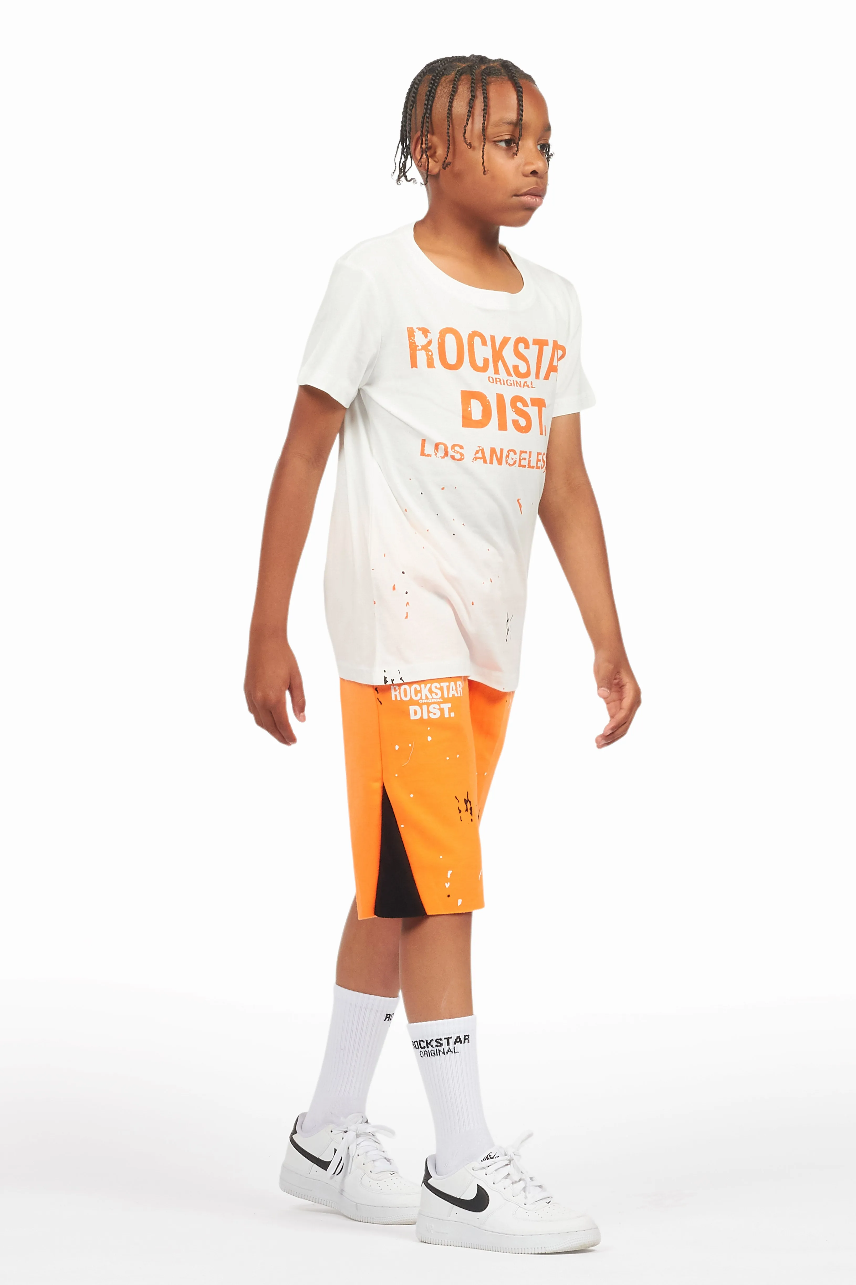 Boys Scottie White/Orange Short Set sold by Rockstar Original product image thumbnail 3