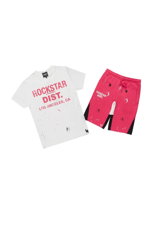 Girls Scottie White/Pink Short Set sold by Rockstar Original