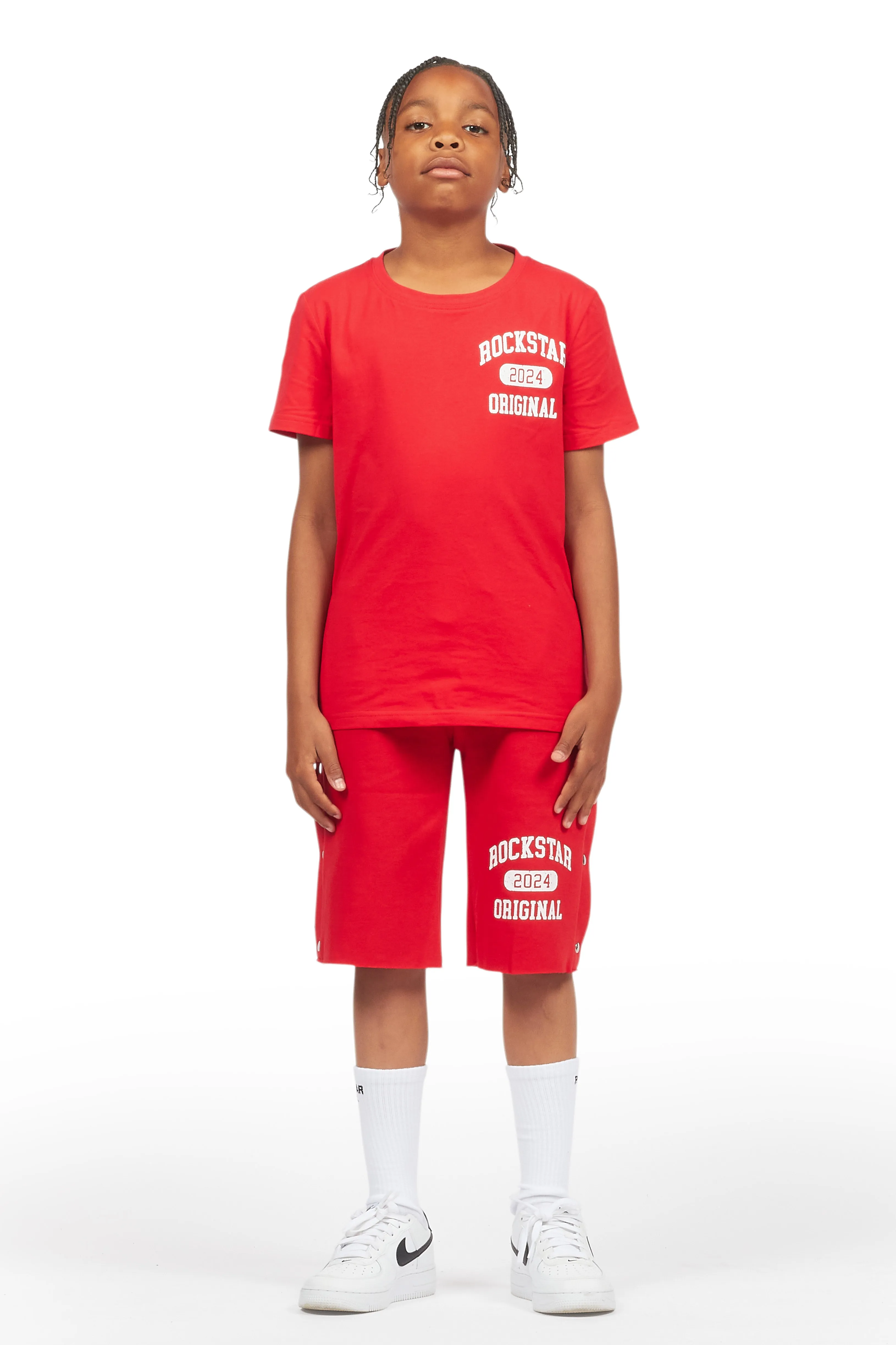 Boys Lex Red T-Shirt/Short Set sold by Rockstar Original product image thumbnail 2