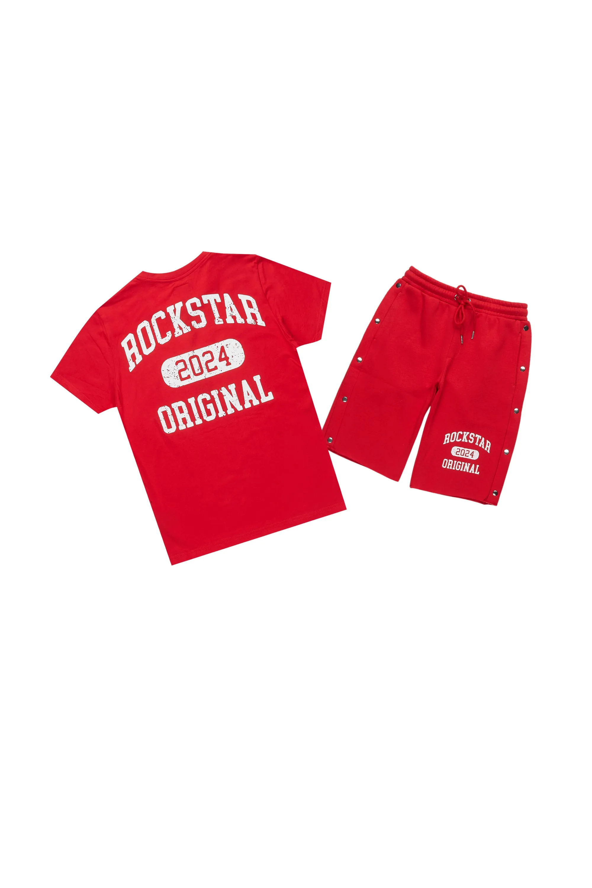 Boys Lex Red T-Shirt/Short Set sold by Rockstar Original