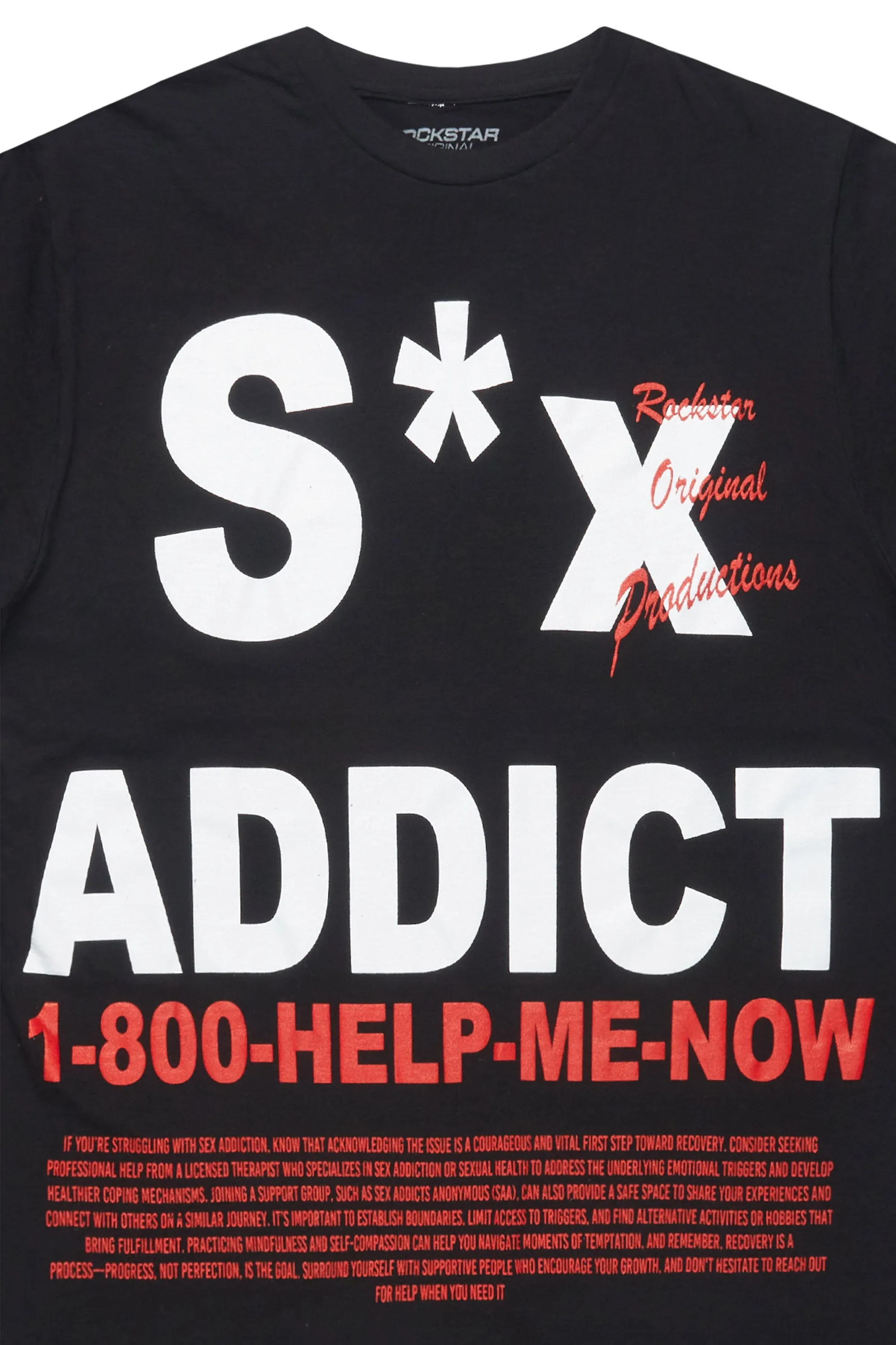 Addict Black Graphic T-Shirt sold by Rockstar Original product image thumbnail 2