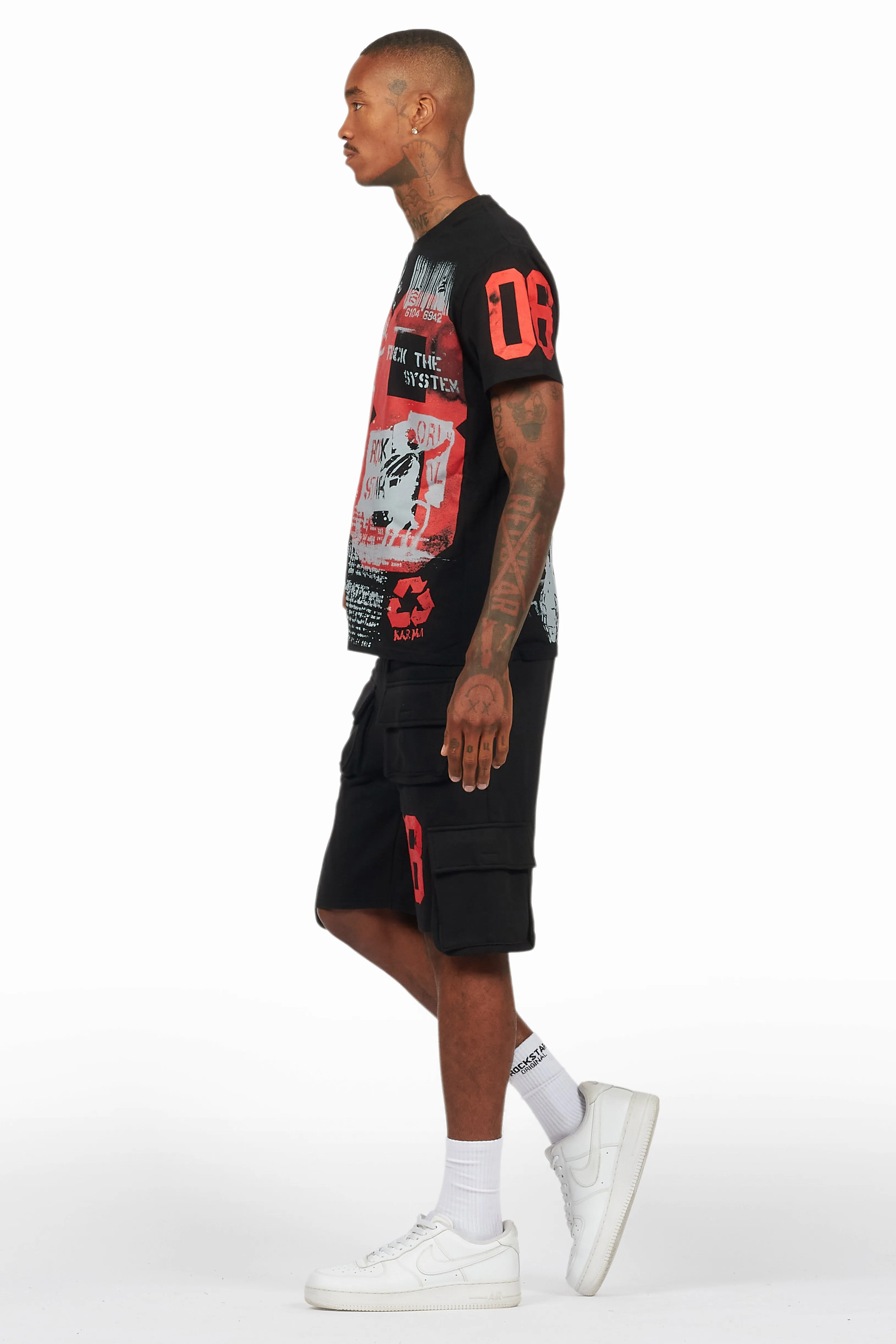 Grill Black/Red Cargo Short Set sold by Rockstar Original product image thumbnail 5