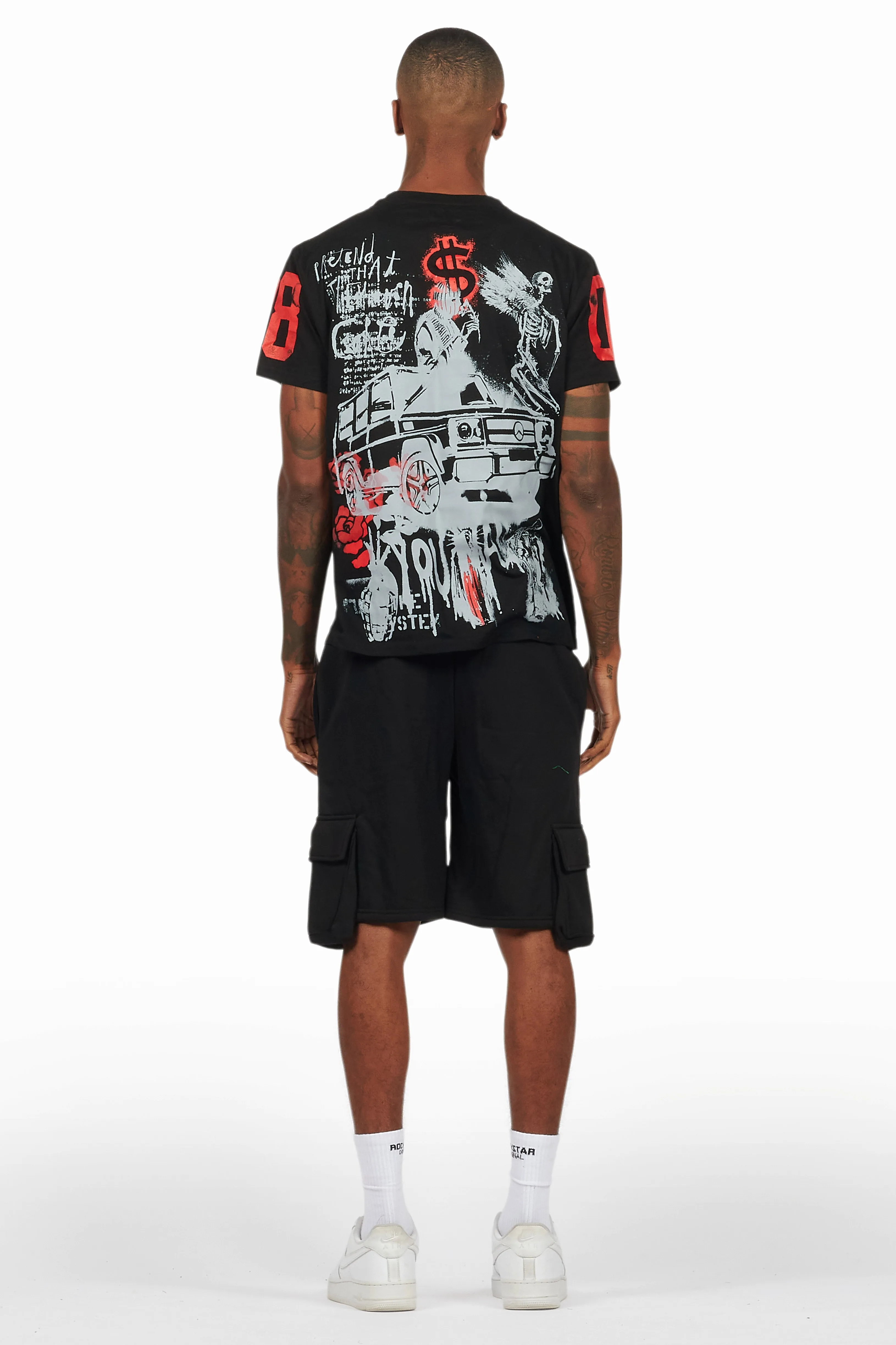 Grill Black/Red Cargo Short Set sold by Rockstar Original product image thumbnail 4
