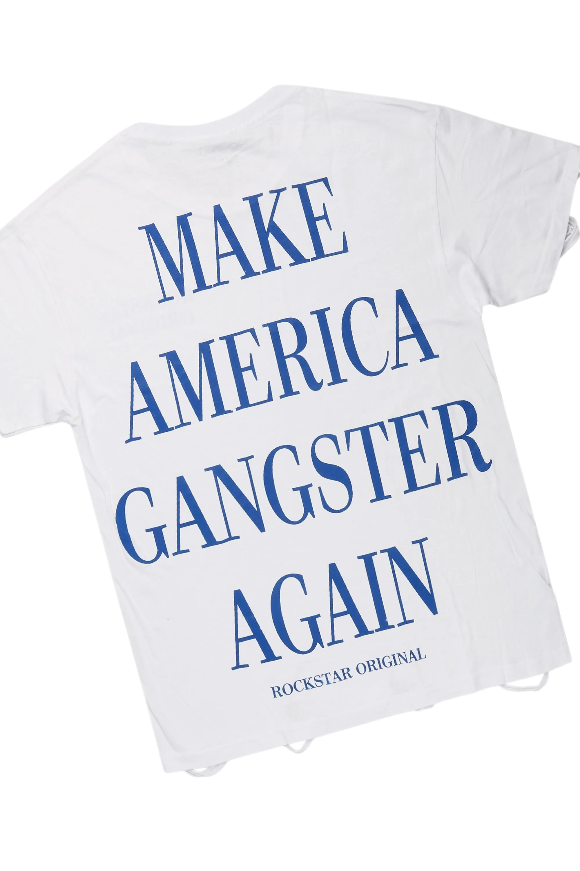 Drako White/Blue Oversized Graphic T-Shirt/Dag Stacked Flare Jean Set sold by Rockstar Original product image thumbnail 3