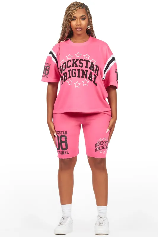 Ronnica Hot Pink T-Shirt Short Set sold by Rockstar Original