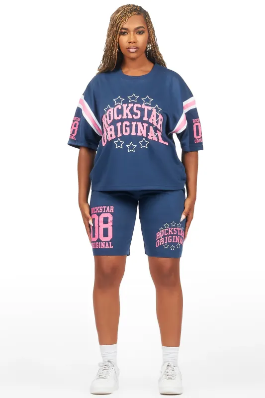 Ronnica Navy T-Shirt Short Set sold by Rockstar Original