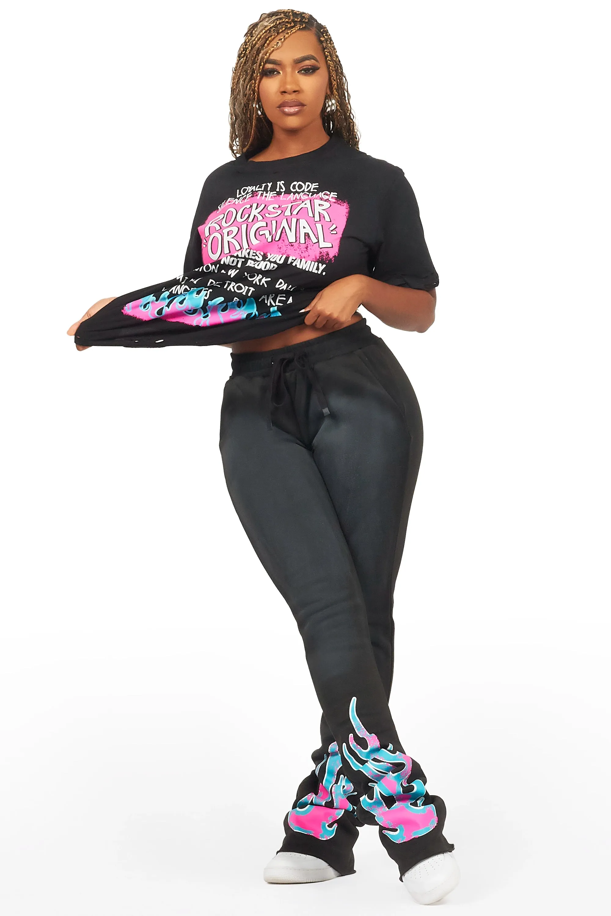 Bridgette Black T-Shirt Trackset sold by Rockstar Original product image thumbnail 2