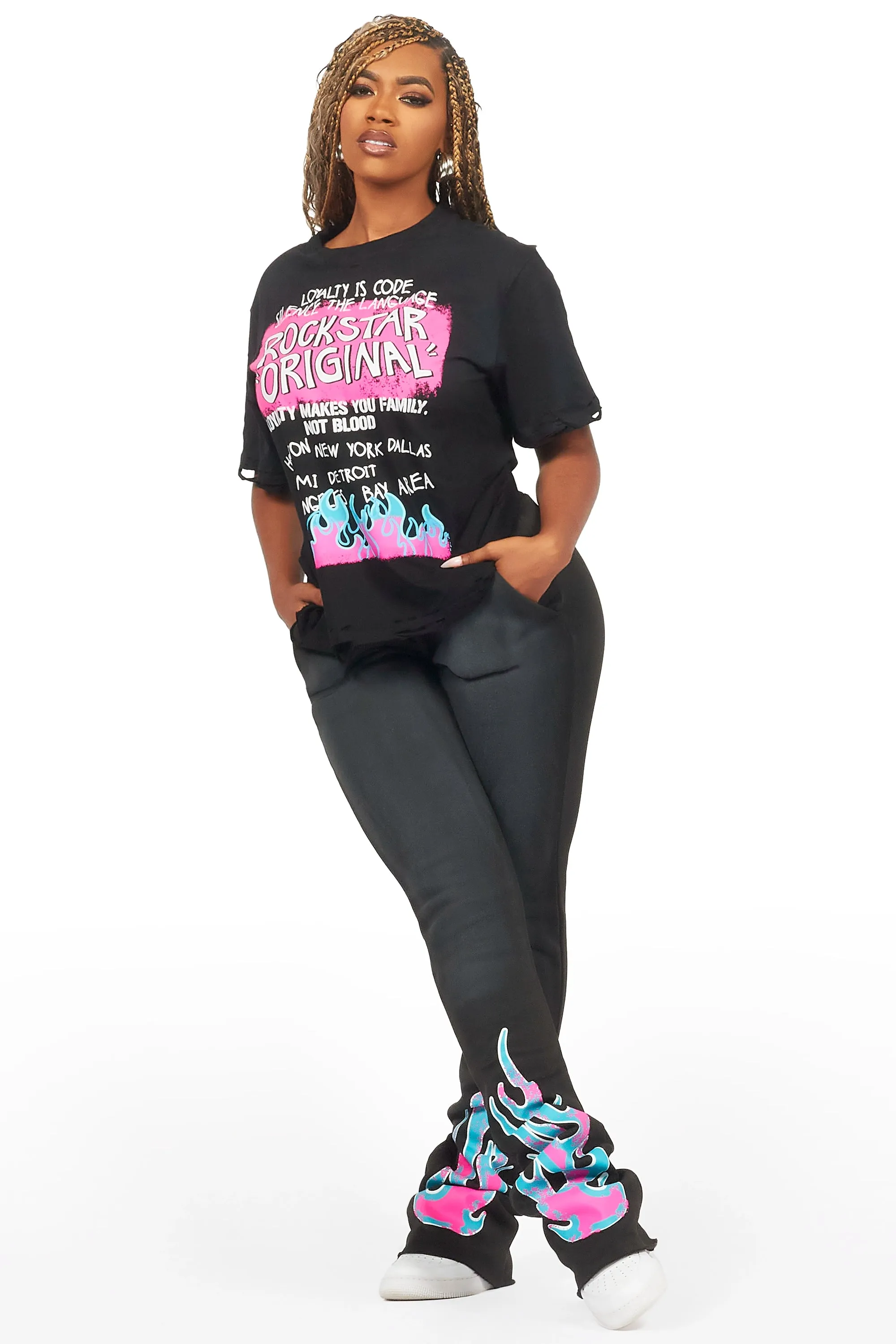 Bridgette Black T-Shirt Trackset sold by Rockstar Original product image thumbnail 3