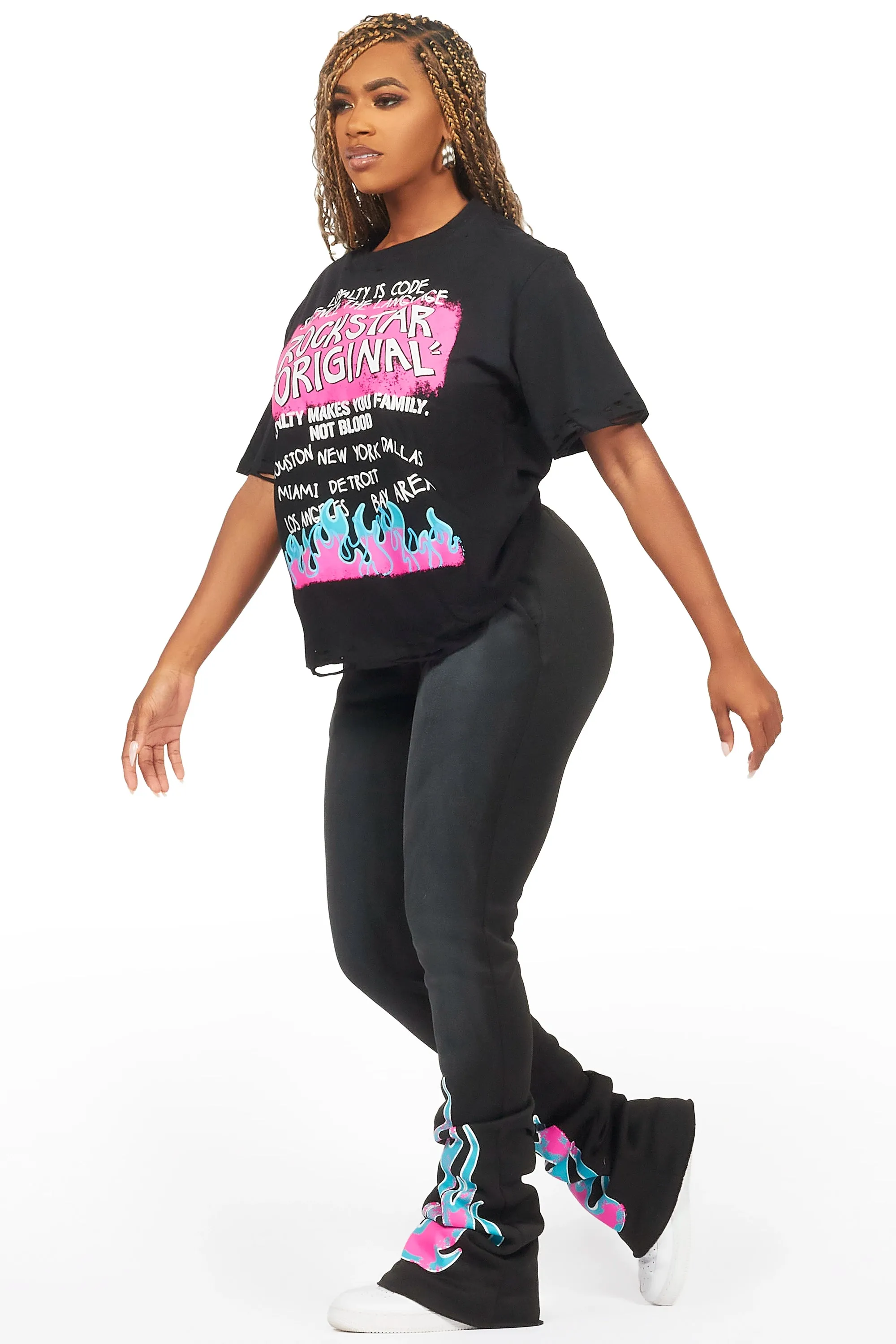 Bridgette Black T-Shirt Trackset sold by Rockstar Original product image thumbnail 4