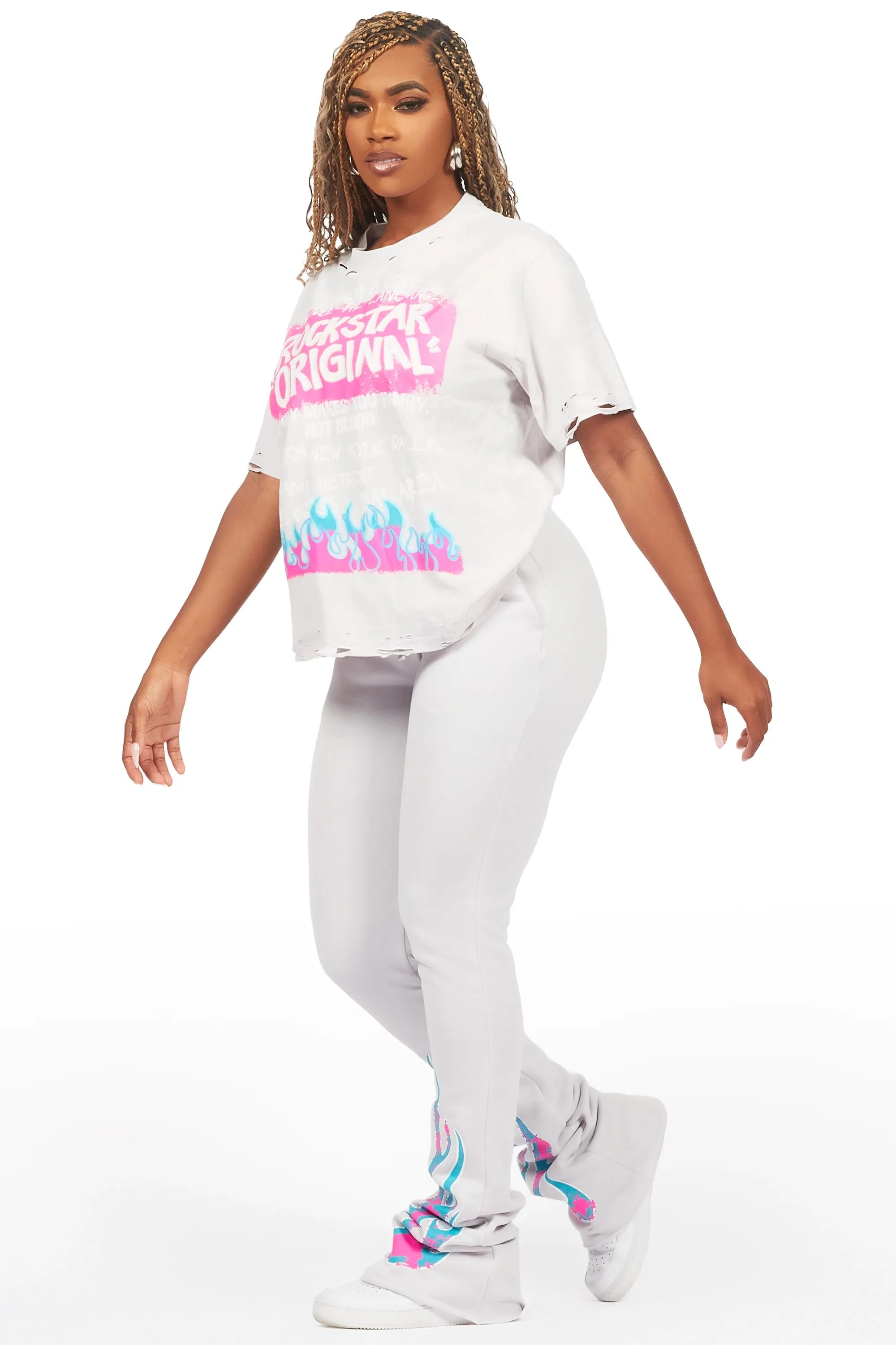 Bridgette Grey T-Shirt Trackset sold by Rockstar Original product image thumbnail 4