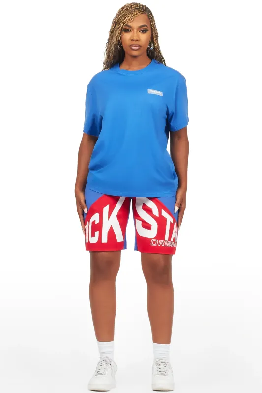 Diona Royal Blue T-Shirt Short Set sold by Rockstar Original