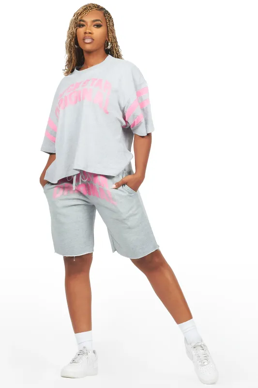 Chikata Heather Grey T-Shirt Short Set sold by Rockstar Original