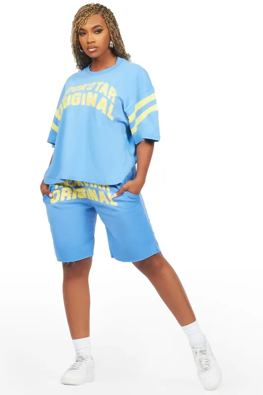 Chikata Blue T-Shirt Short Set sold by Rockstar Original