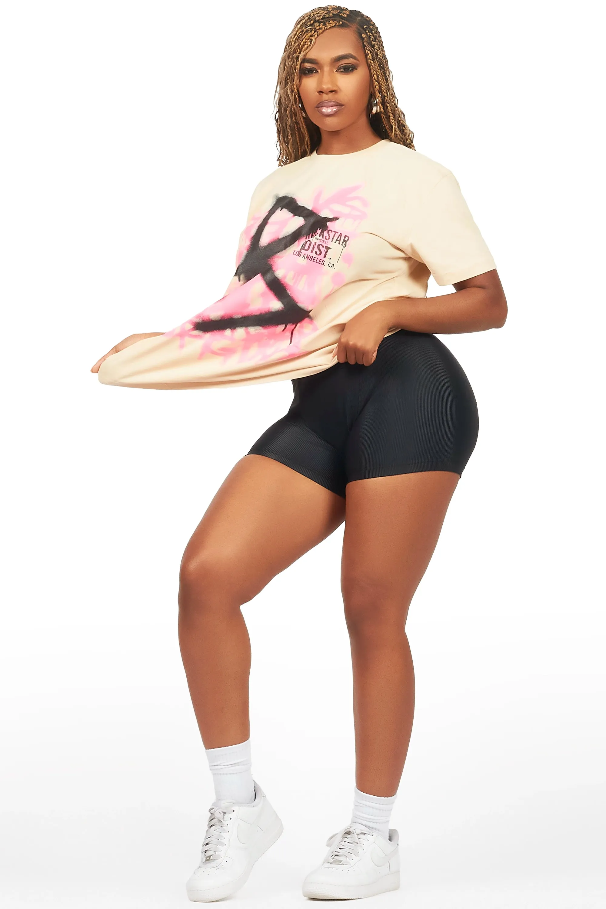 Nahomy Beige Oversized Tee sold by Rockstar Original product image thumbnail 4