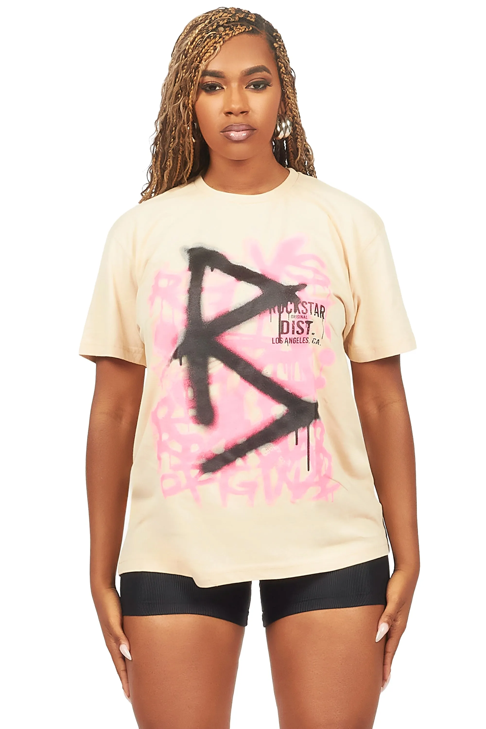 Nahomy Beige Oversized Tee sold by Rockstar Original