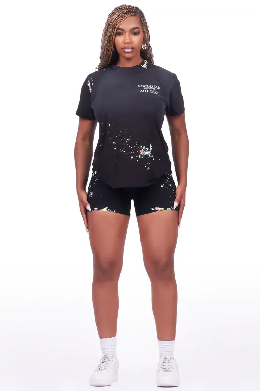 Nashiya Black Denim Short Set sold by Rockstar Original