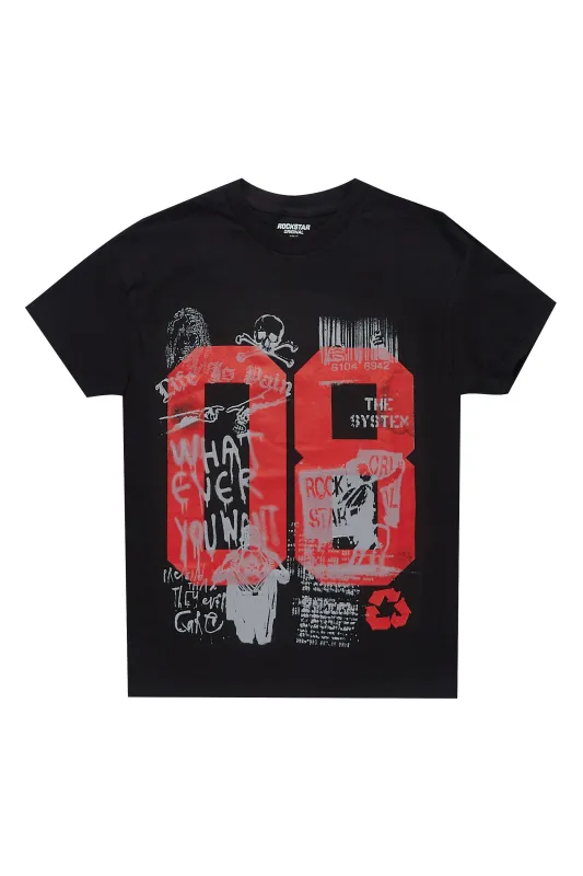 Girls Kammy Black/Red Graphic T-Shirt sold by Rockstar Original