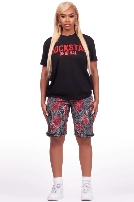 Darresha Black T-Shirt Short Set sold by Rockstar Original