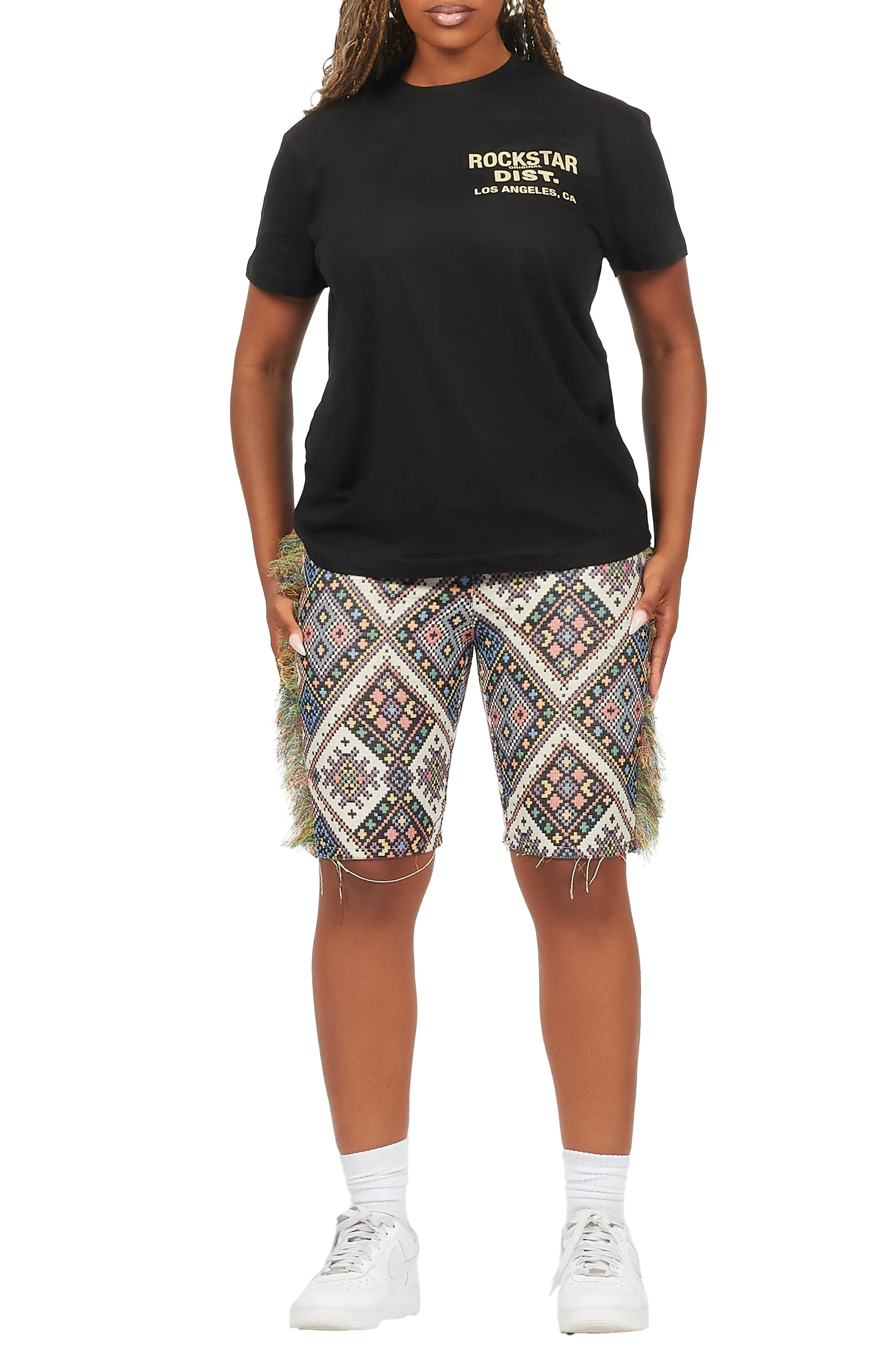 Missy Black/Beige T-Shirt Short Set sold by Rockstar Original product image thumbnail 2