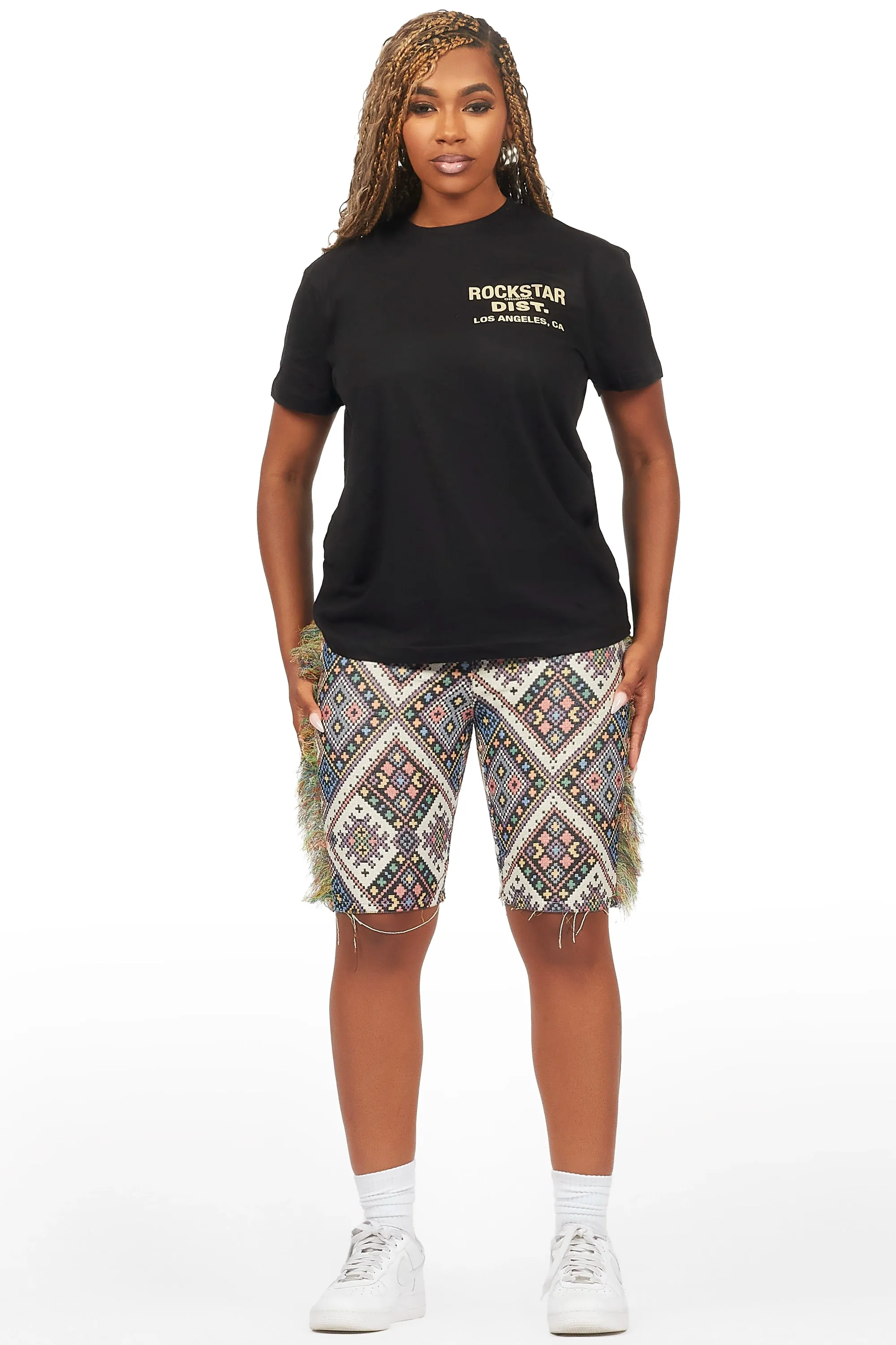 Missy Black/Beige T-Shirt Short Set sold by Rockstar Original