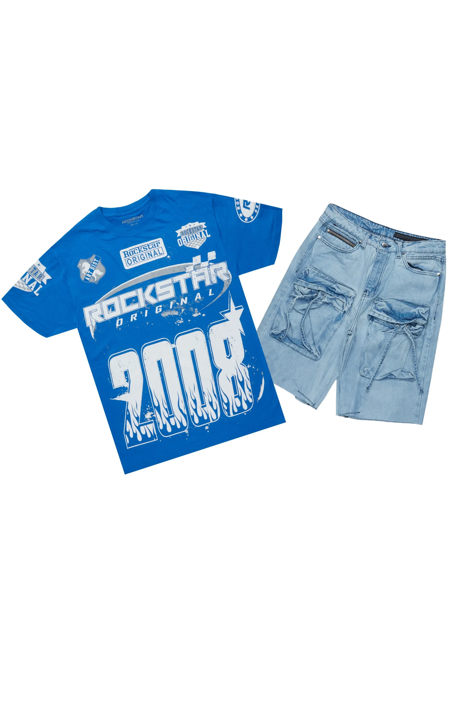 Amos Royal T-Shirt/Denim Short Set sold by Rockstar Original