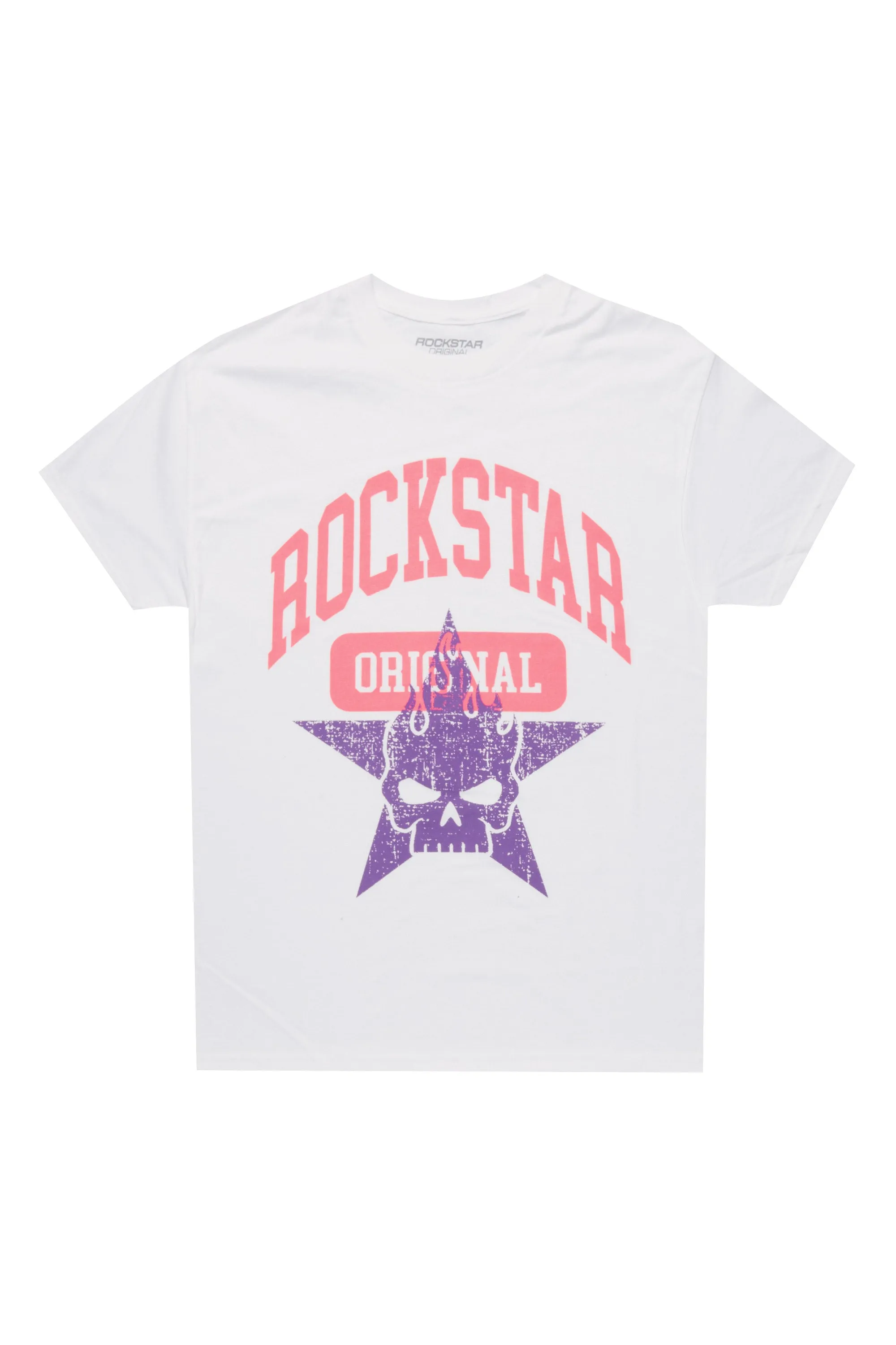 Girls Semaji White/Pink Graphic T-Shirt sold by Rockstar Original
