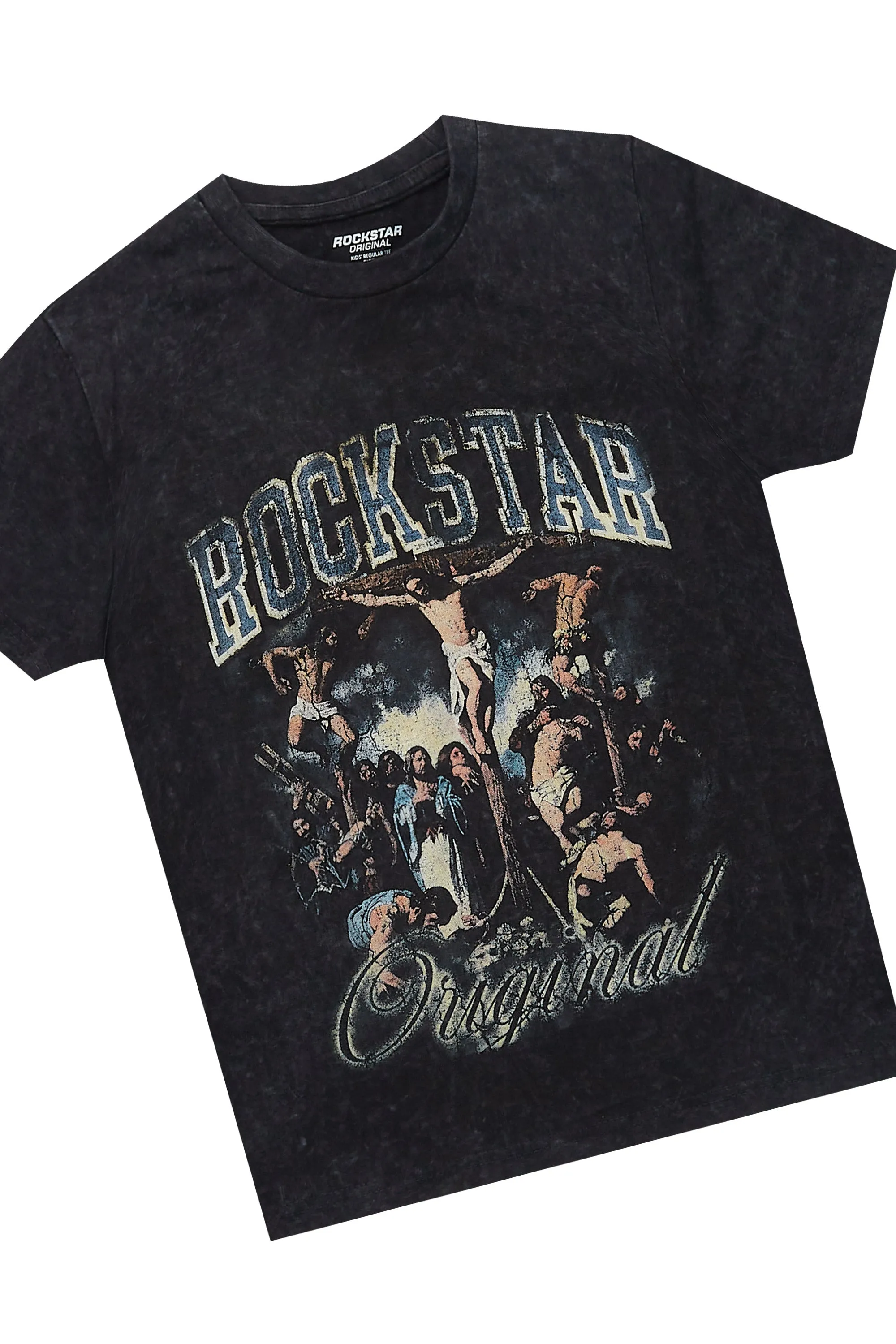 Boys Waller Black/Beige T-Shirt/Stacked Flare Jean Set sold by Rockstar Original product image thumbnail 2