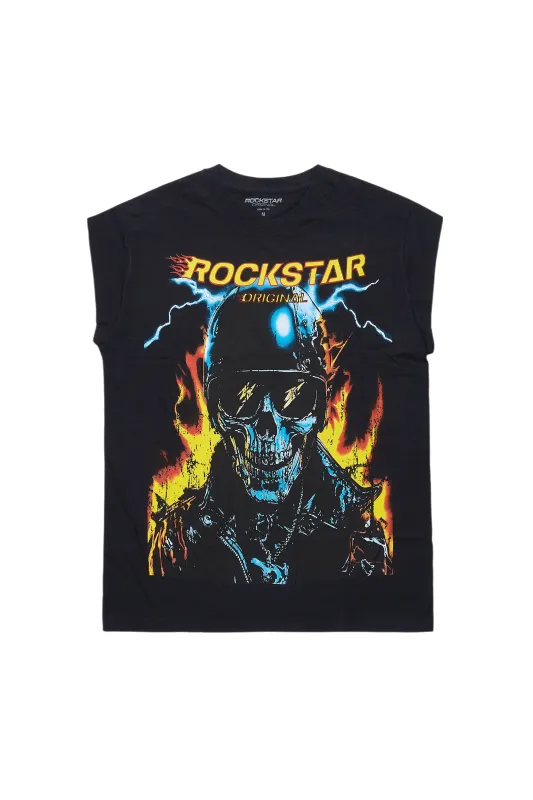 Balius Black Graphic Muscle T-Shirt sold by Rockstar Original