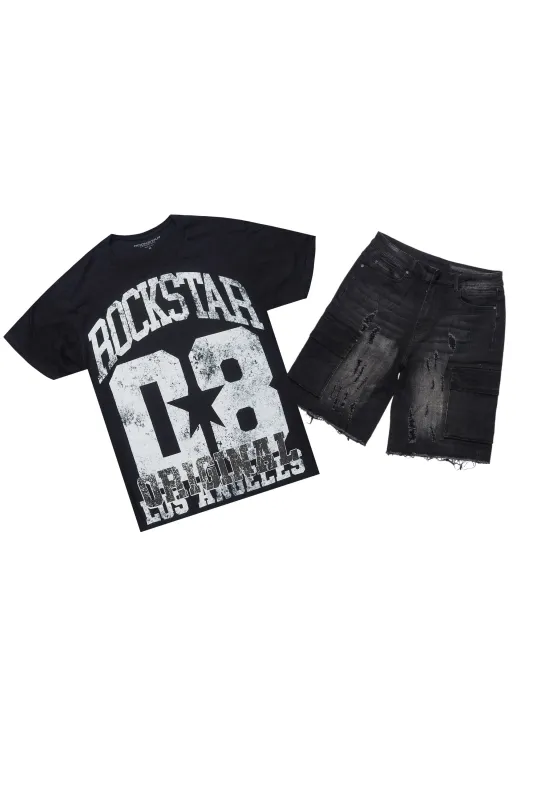 Kalix Black T-Shirt/Denim Short Set sold by Rockstar Original