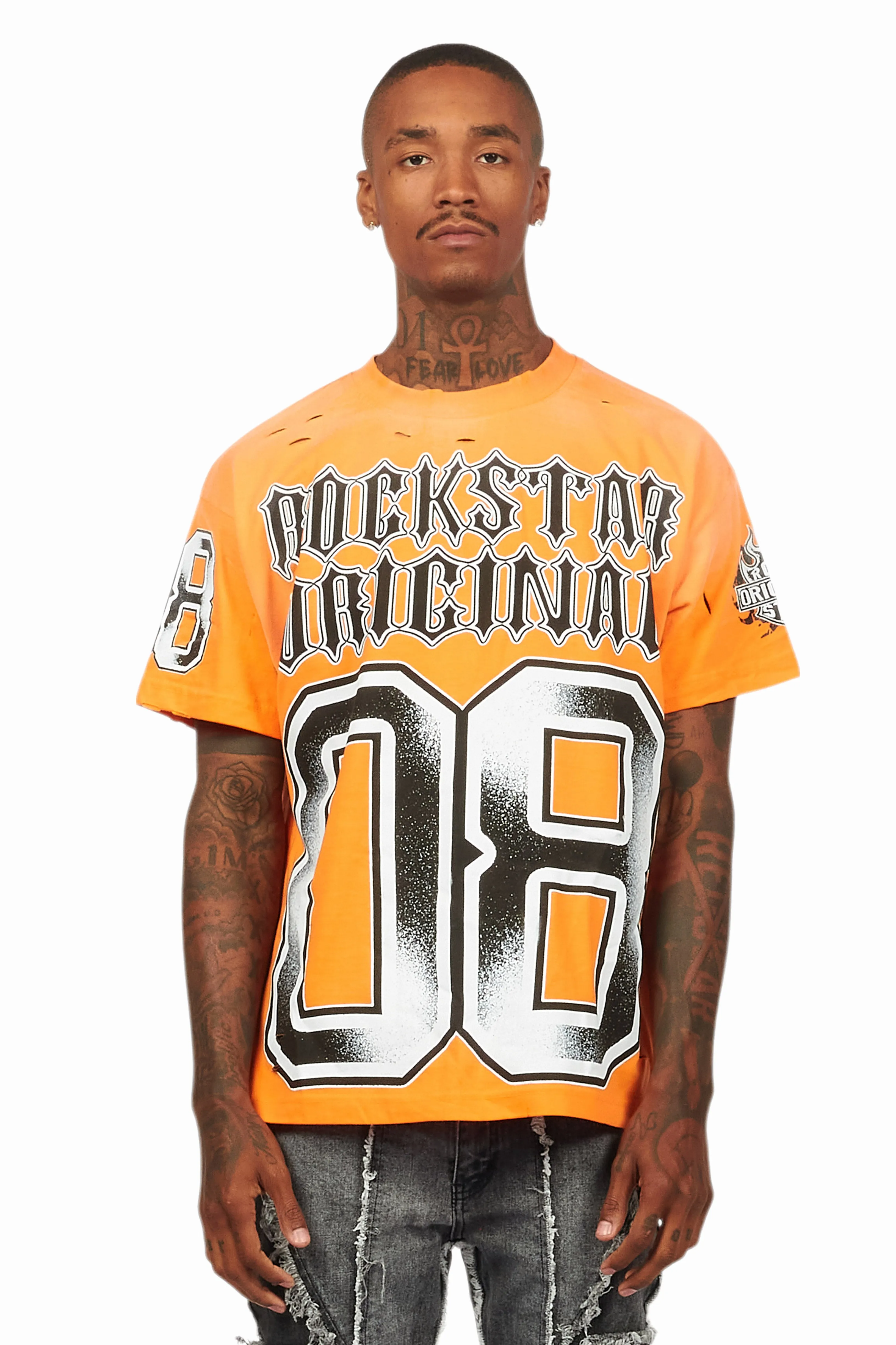 Alim Orange Oversized Graphic T-Shirt sold by Rockstar Original product image thumbnail 2
