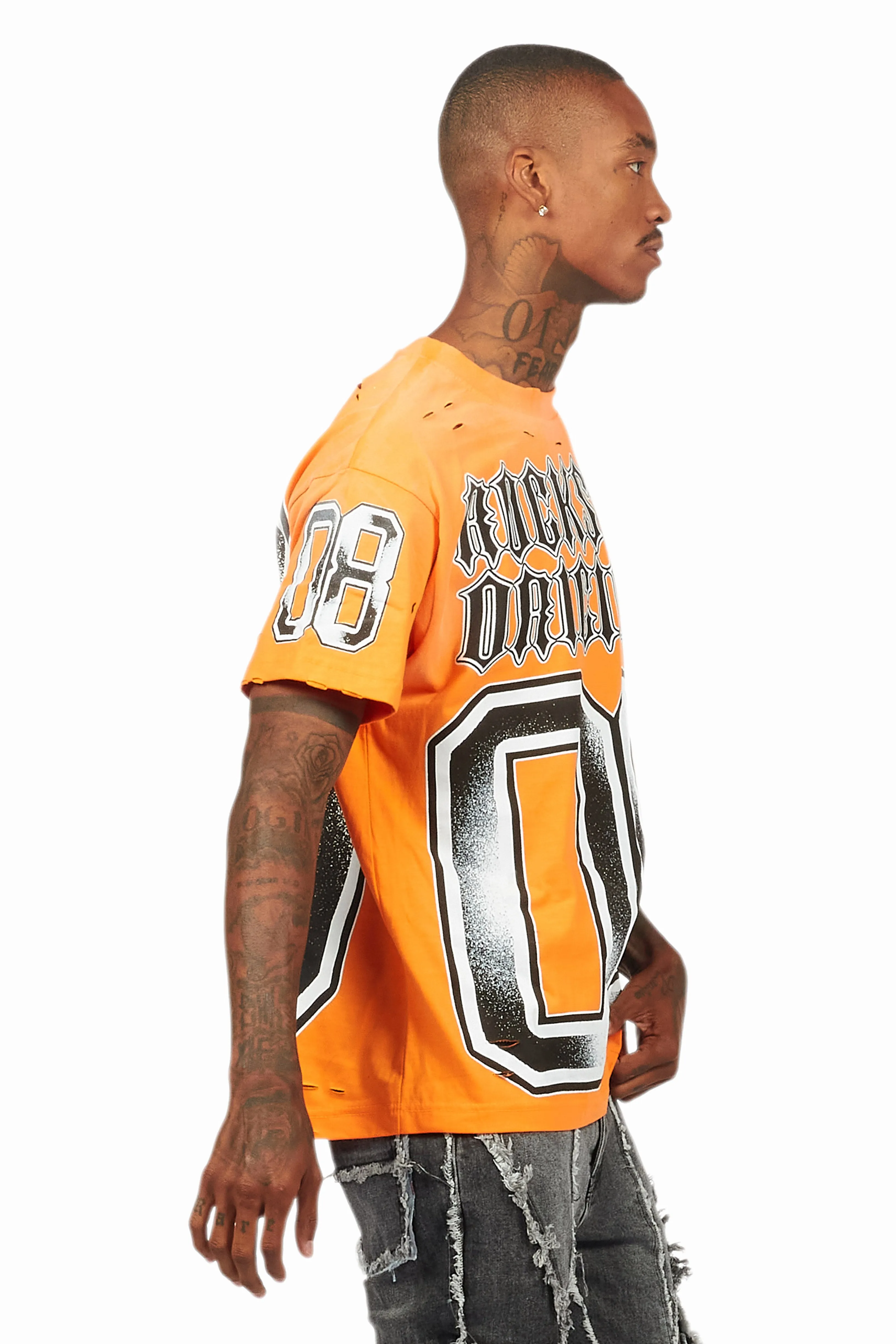 Alim Orange Oversized Graphic T-Shirt sold by Rockstar Original product image thumbnail 3