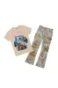 Boys Kip Vintage Sand/Pink T-Shirt/Stacked Flare Jean Set sold by Rockstar Original