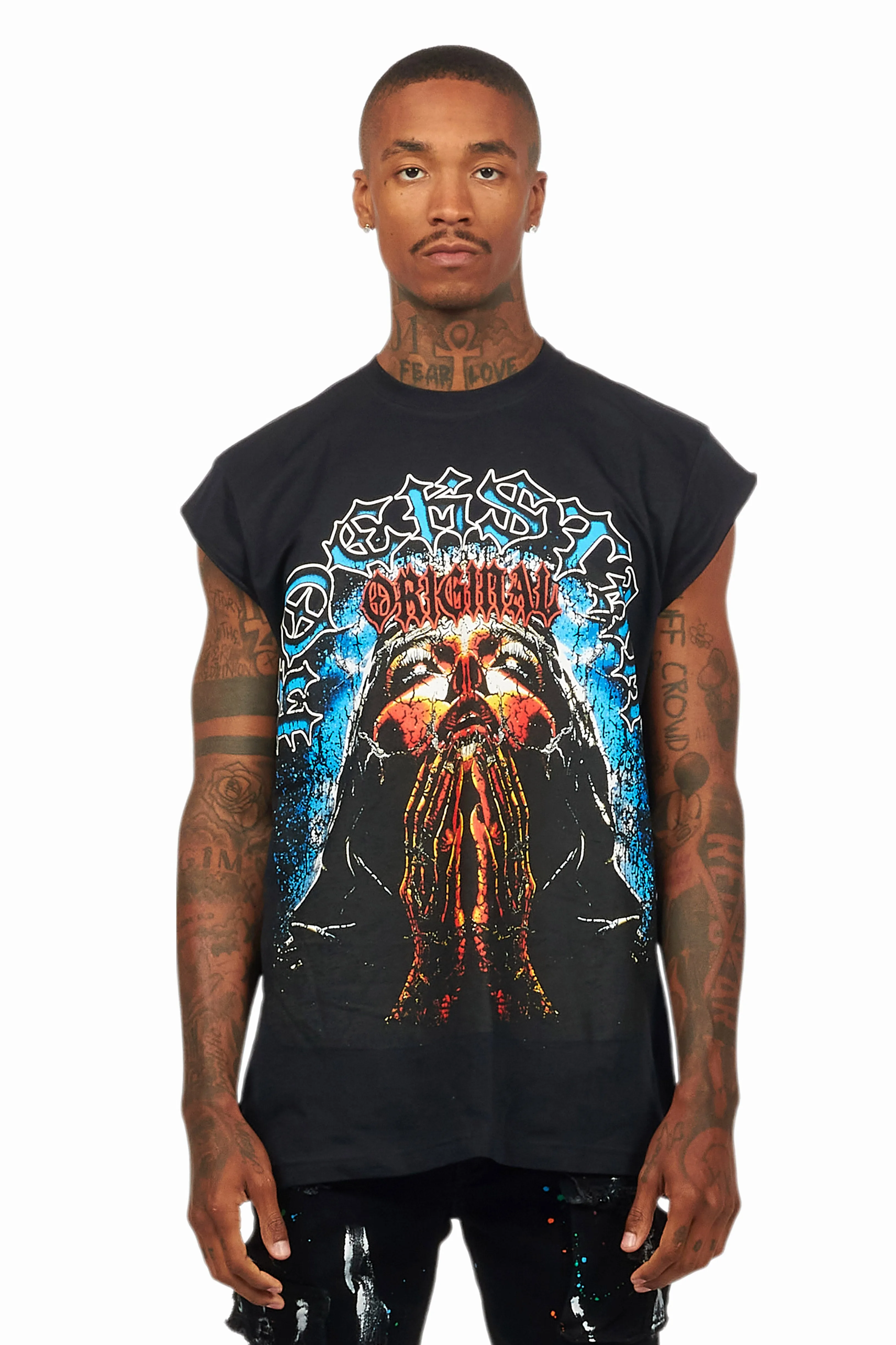 Dallan Black Graphic Muscle T-Shirt sold by Rockstar Original product image thumbnail 2