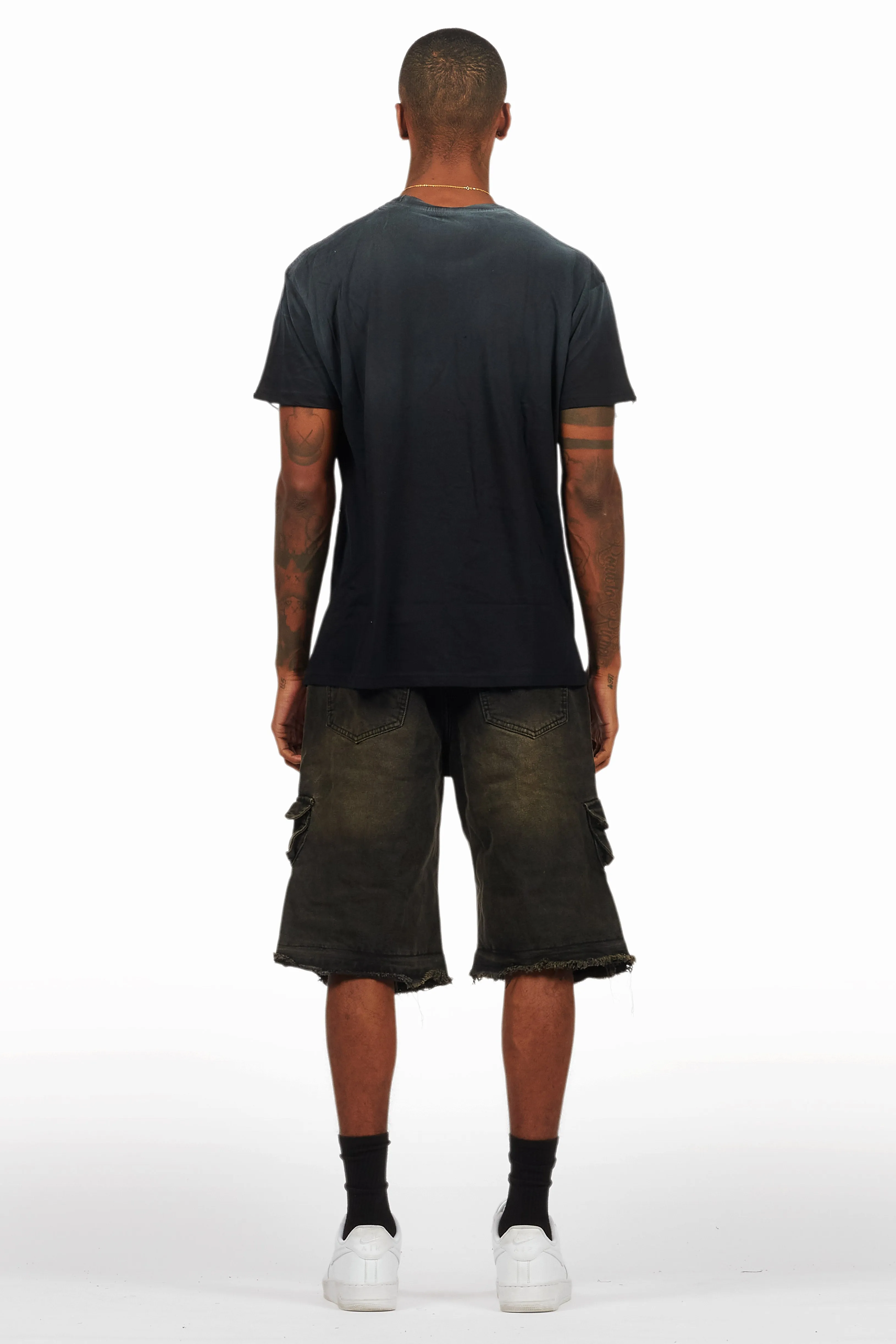 Beno Black/Yellow T-Shirt/Denim Short Set sold by Rockstar Original product image thumbnail 4
