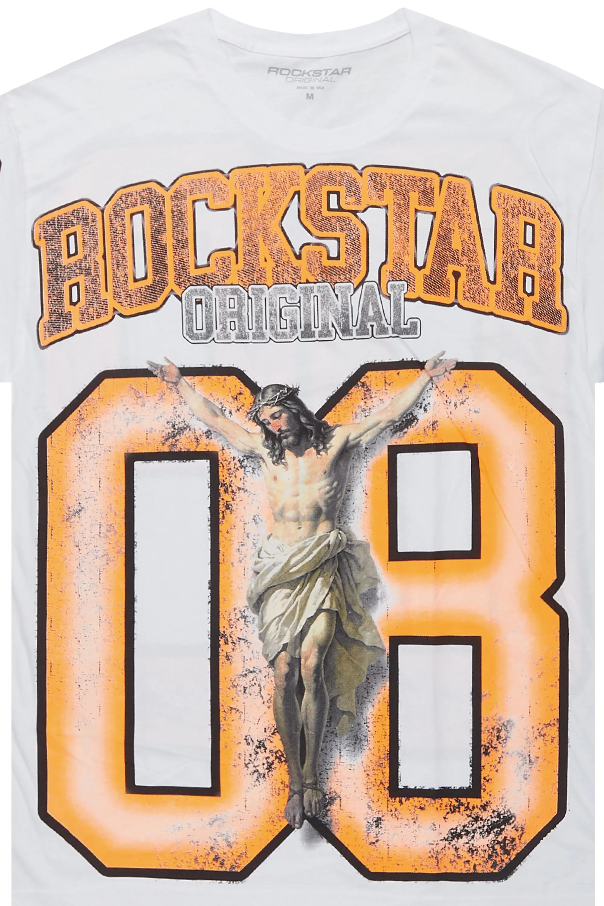 Fields White/Orange Oversized Graphic T-Shirt sold by Rockstar Original product image thumbnail 2