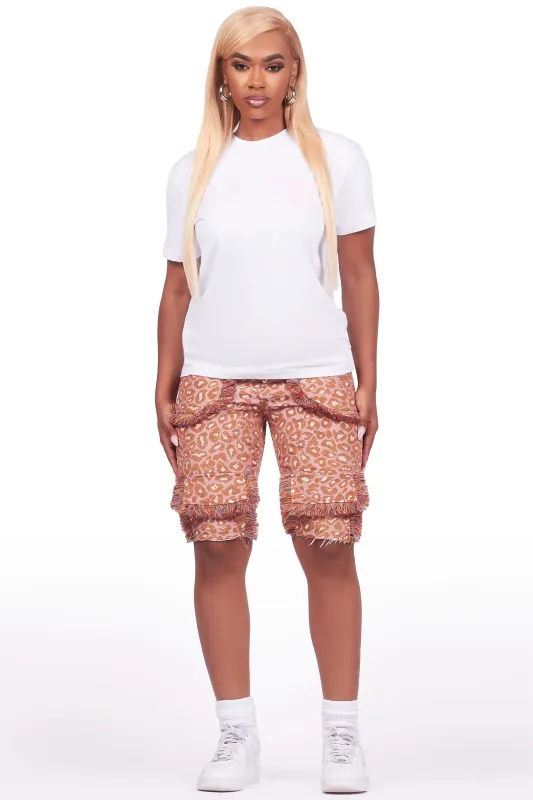 Jelissa White/Pink T-Shirt Short Set sold by Rockstar Original