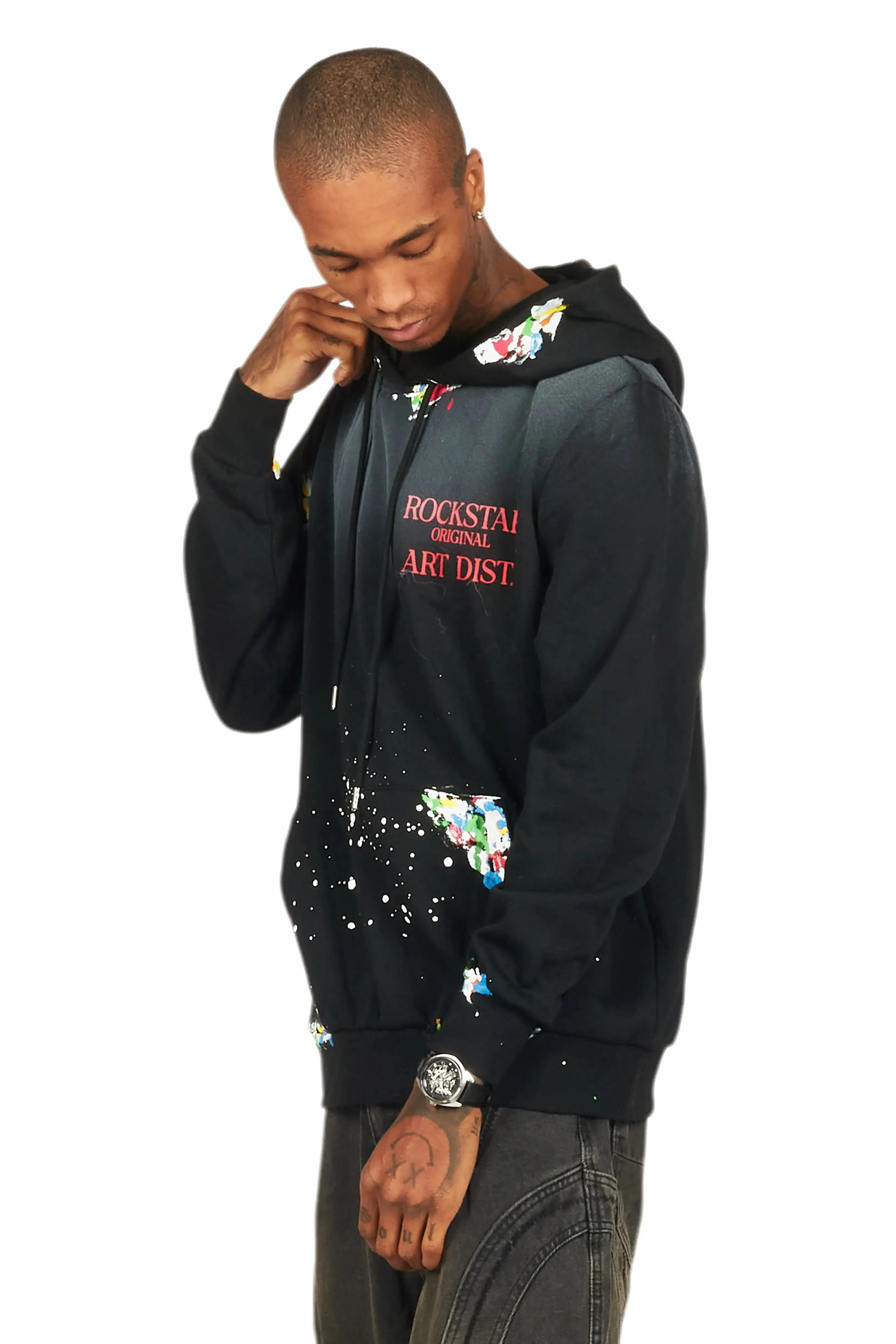Rockstar Art Dist. Black/Red Graphic Hoodie sold by Rockstar Original product image thumbnail 4