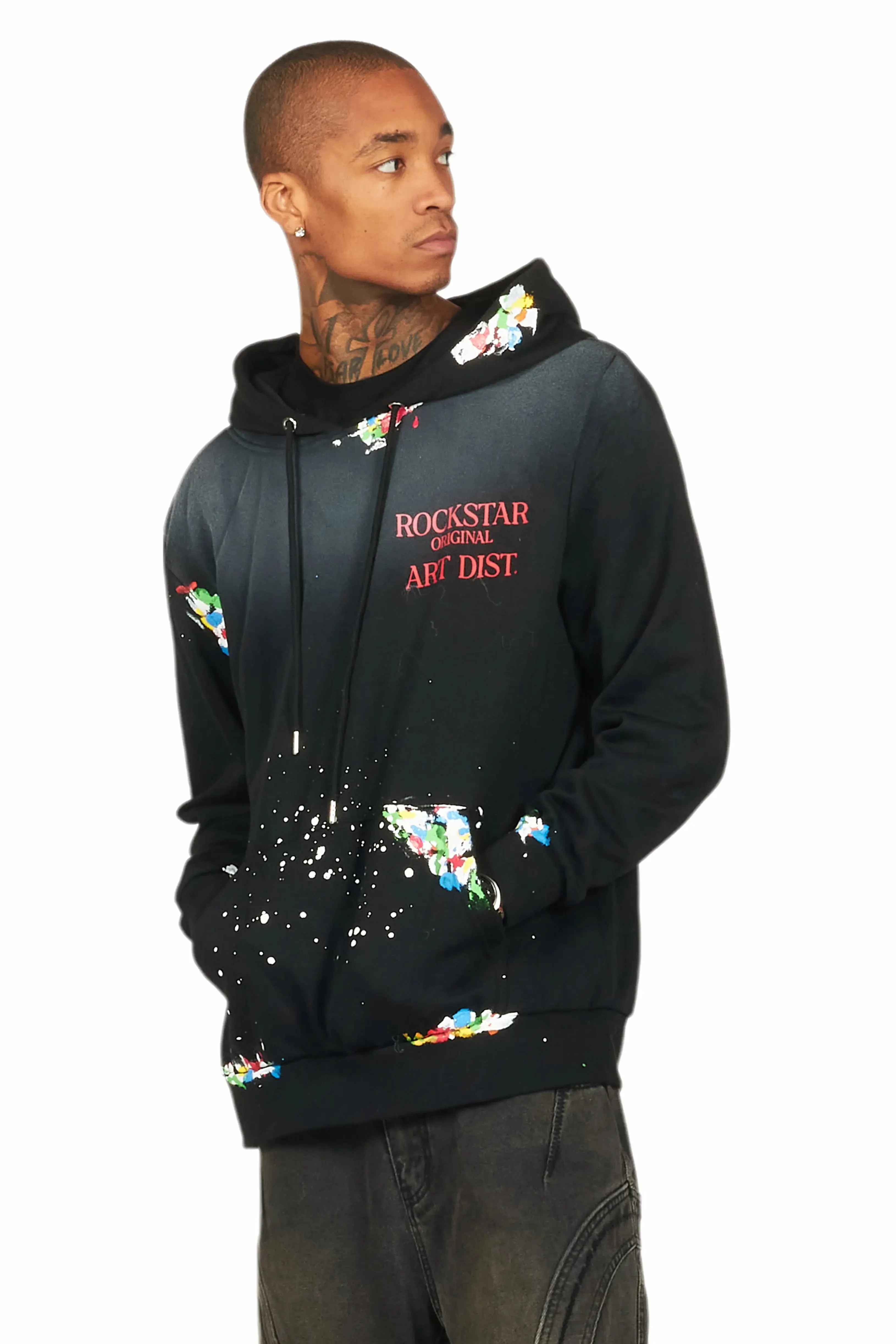 Rockstar Art Dist. Black/Red Graphic Hoodie sold by Rockstar Original product image thumbnail 3