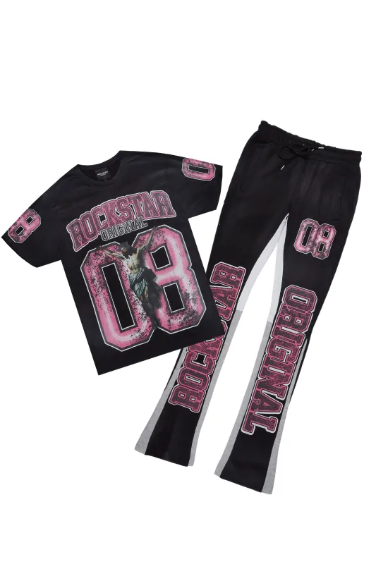 Fields Black/Pink T-Shirt/Stacked Flare Track Set sold by Rockstar Original