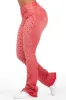 Sareka Red Rhinestone Stacked Flare Jean sold by Rockstar Original