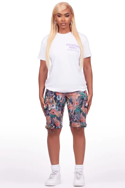 Rena White/Black T-Shirt Short Set sold by Rockstar Original