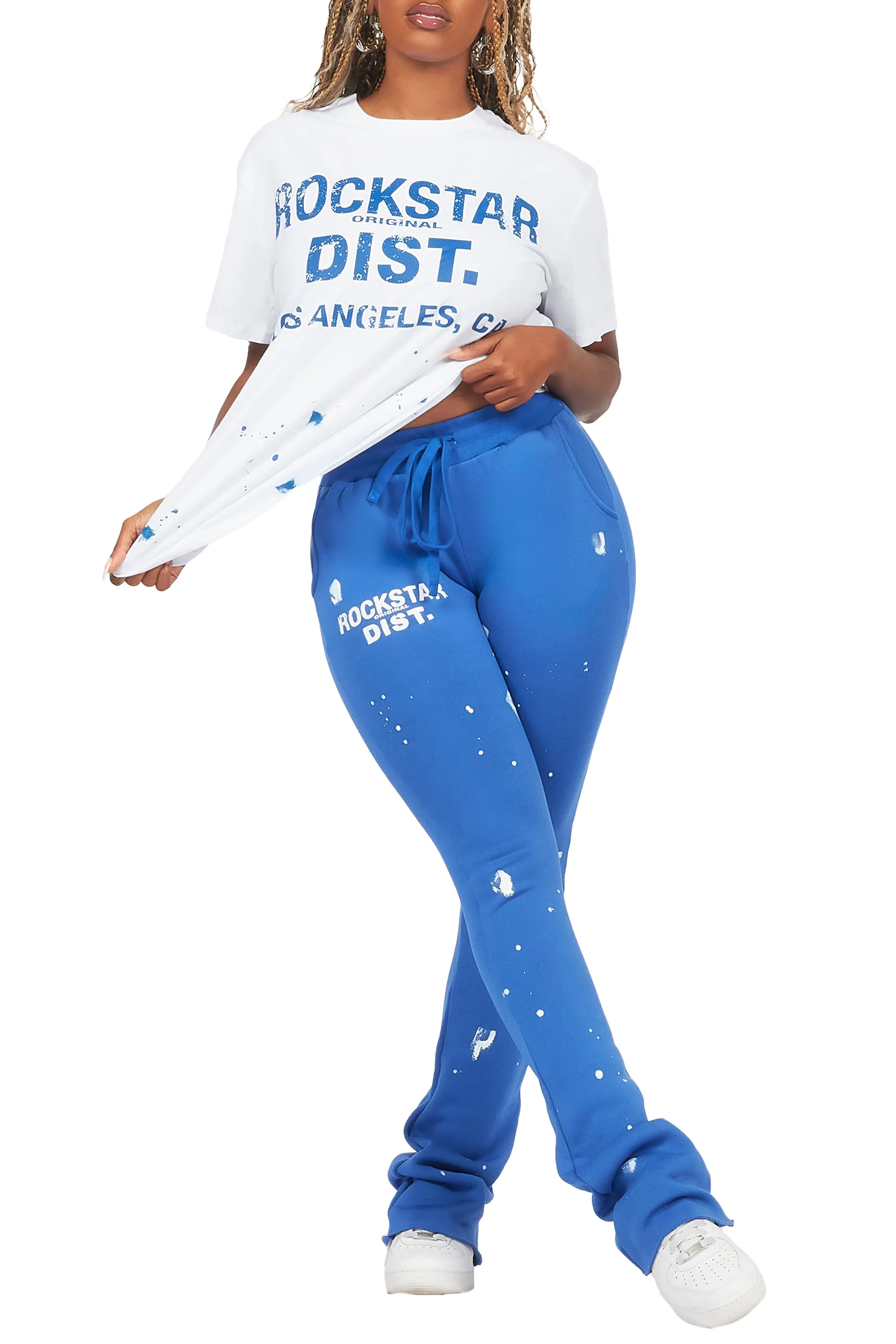 Jalynn White/Royal Blue T-Shirt Trackset sold by Rockstar Original product image thumbnail 2