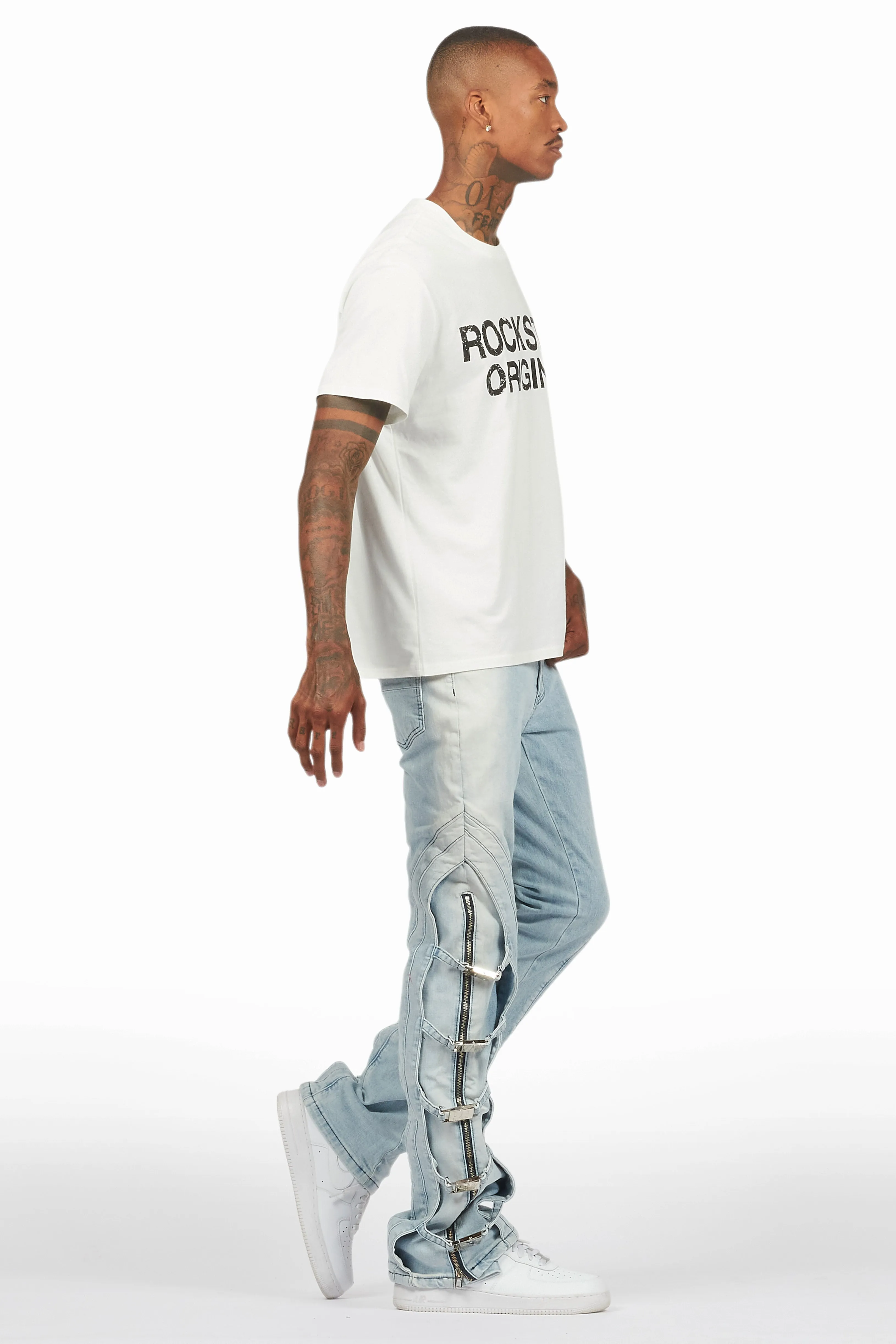 Attila Light Blue Stacked Flare Jean sold by Rockstar Original product image thumbnail 4