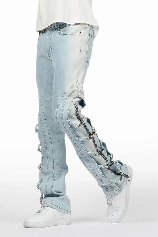 Attila Light Blue Stacked Flare Jean sold by Rockstar Original