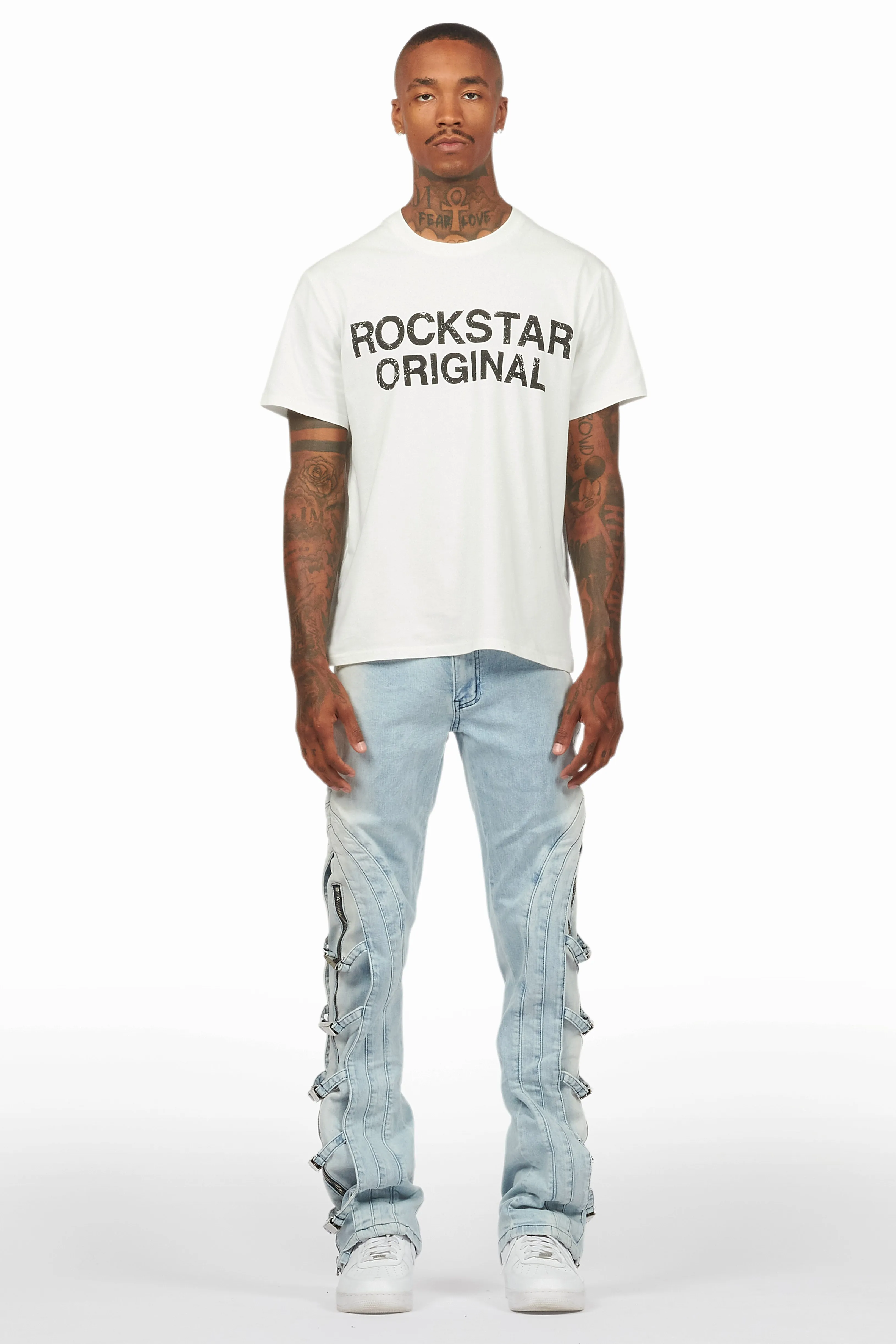 Attila Light Blue Stacked Flare Jean sold by Rockstar Original product image thumbnail 3