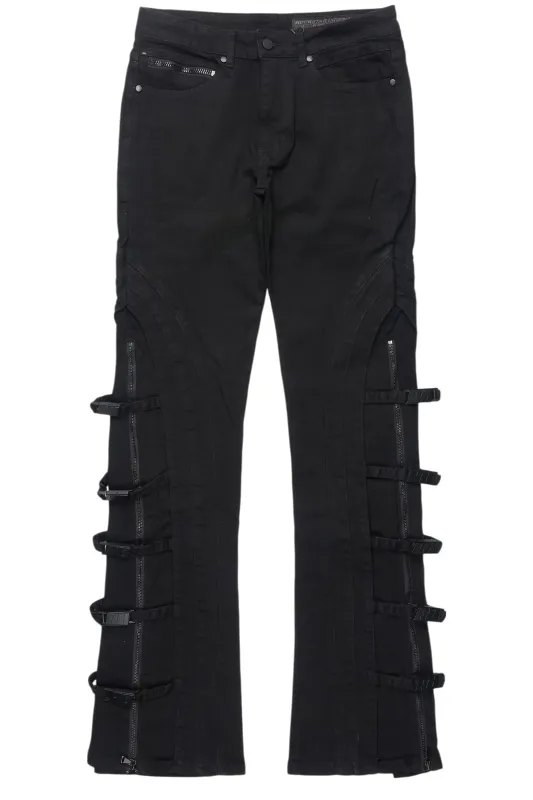Attila Black Stacked Flare Jean sold by Rockstar Original