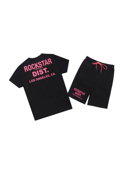 Girls Buck Black/Pink 2.0 Short Set sold by Rockstar Original