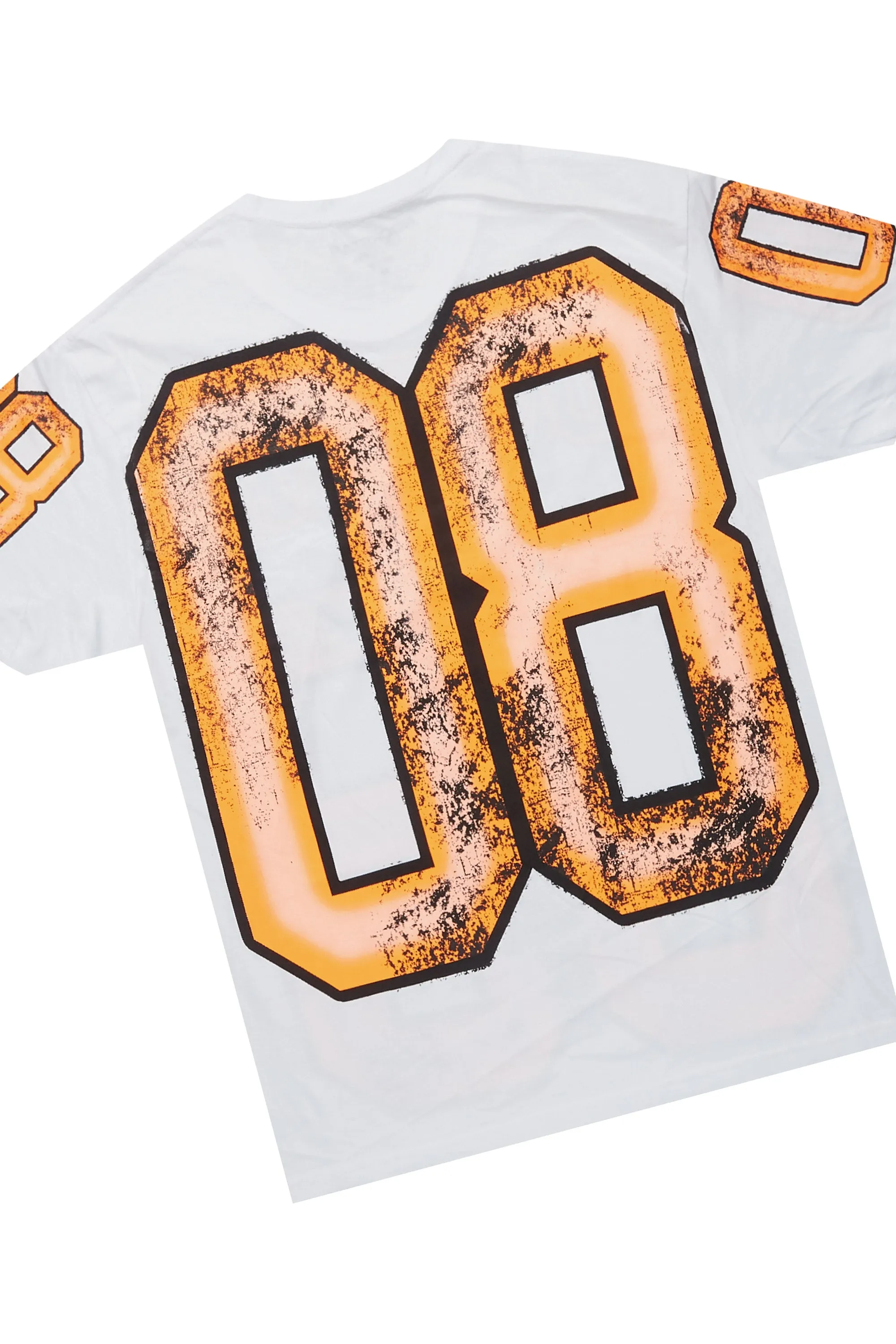 Fields White/Orange Raw Edge T-Shirt Short Set sold by Rockstar Original product image thumbnail 3