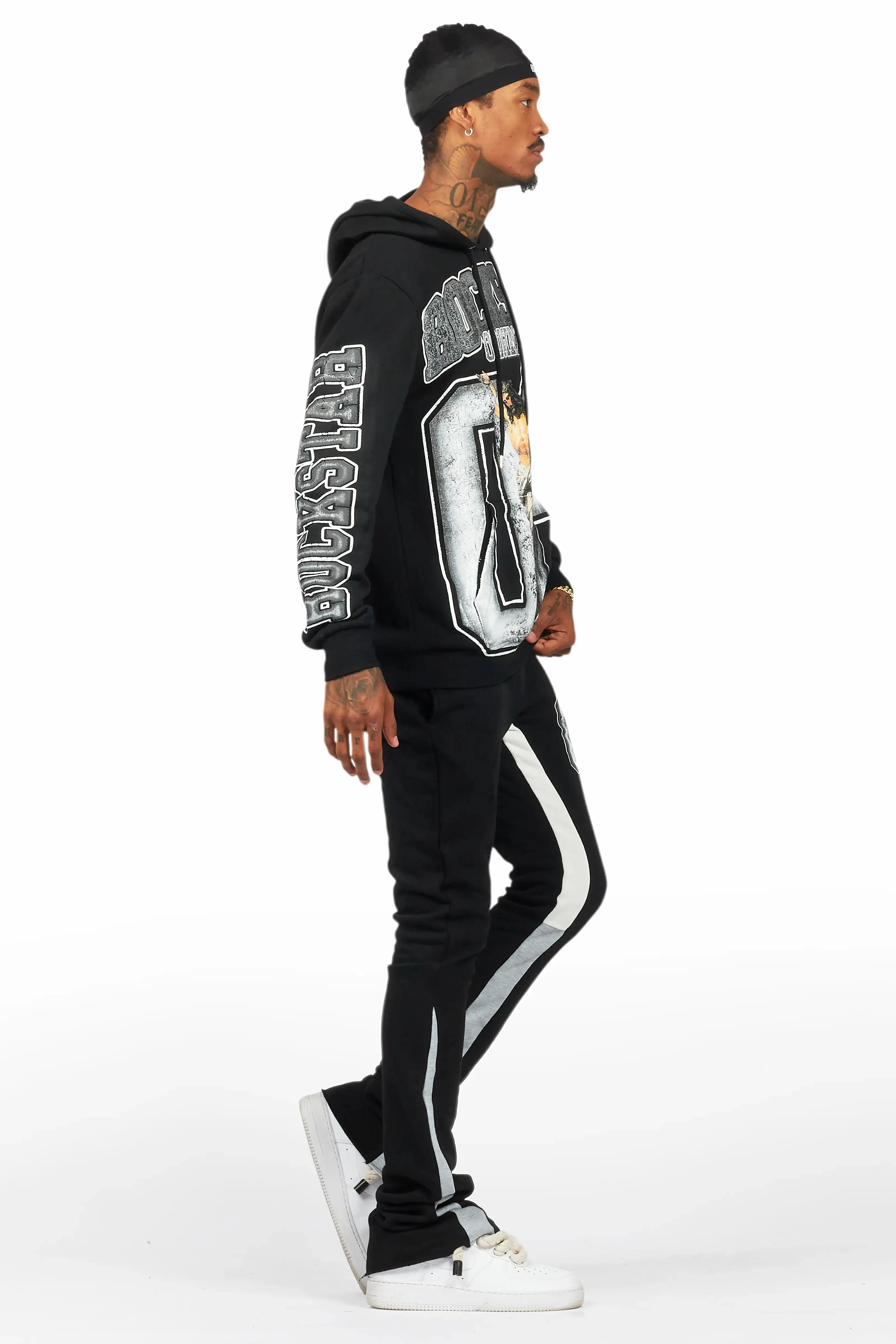 Fields Black/White Stacked Flare Hoodie Track Set sold by Rockstar Original product image thumbnail 3