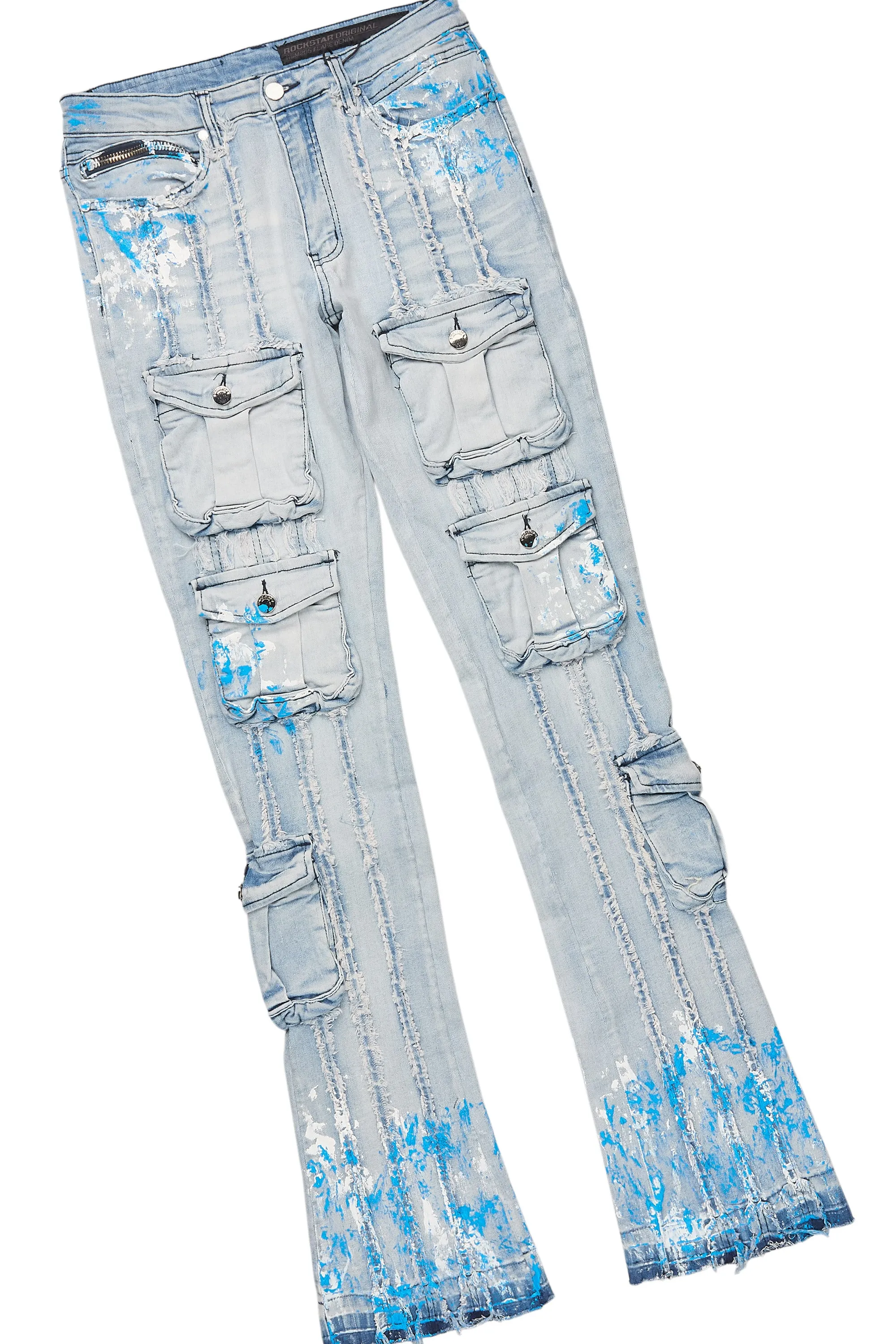 Quentin White/Blue T-Shirt/Stacked Flare Jean Set sold by Rockstar Original product image thumbnail 4